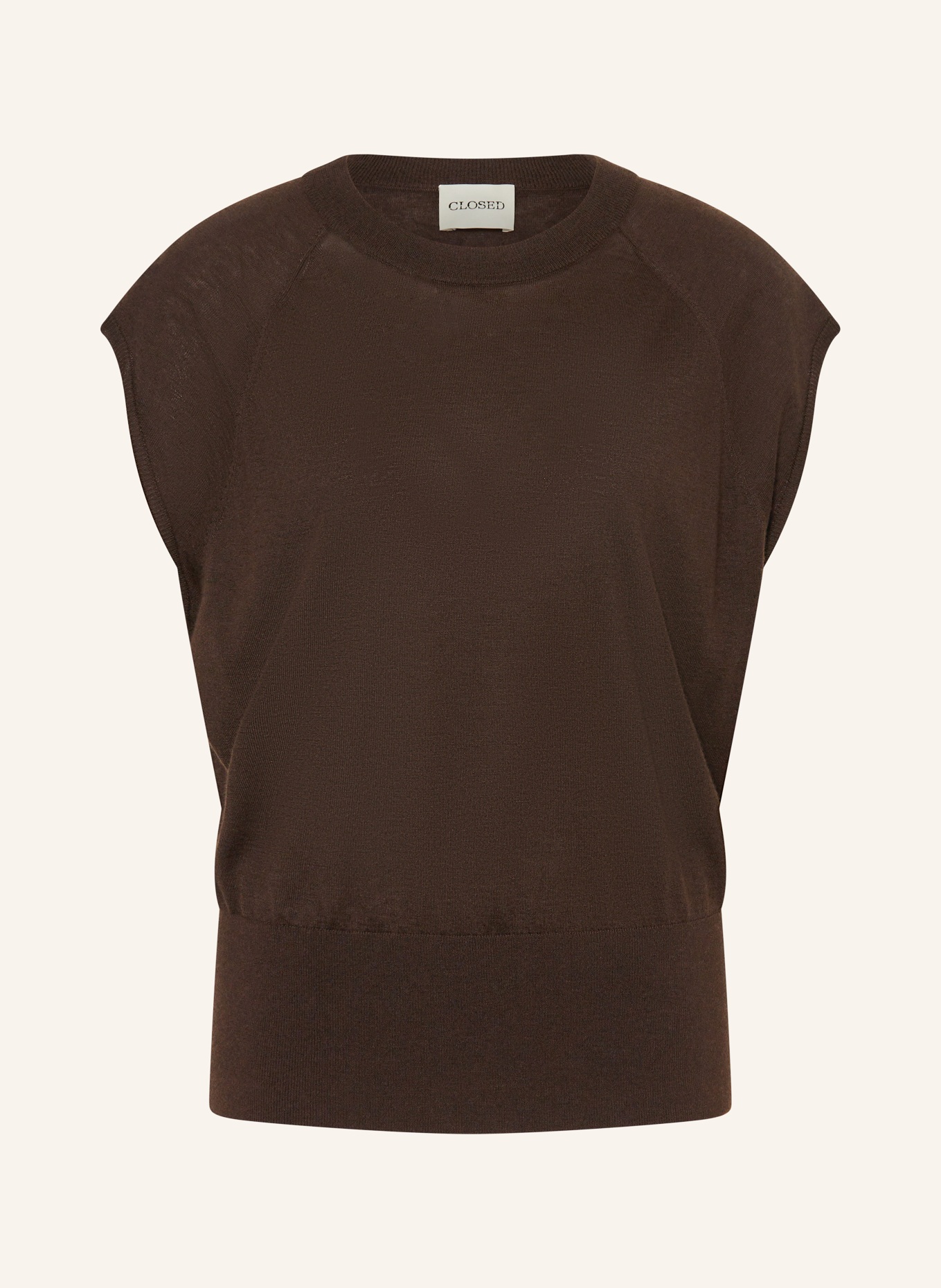 CLOSED koszulka z dzianiny: CIEMNOBRĄZOWY