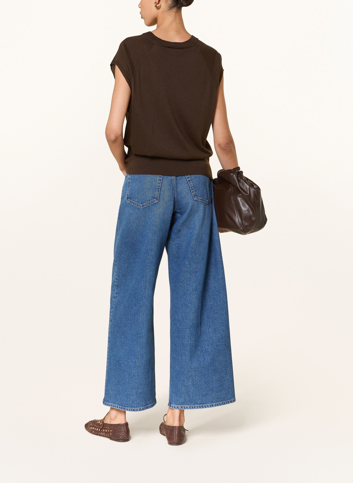 CLOSED koszulka z dzianiny: CIEMNOBRĄZOWY