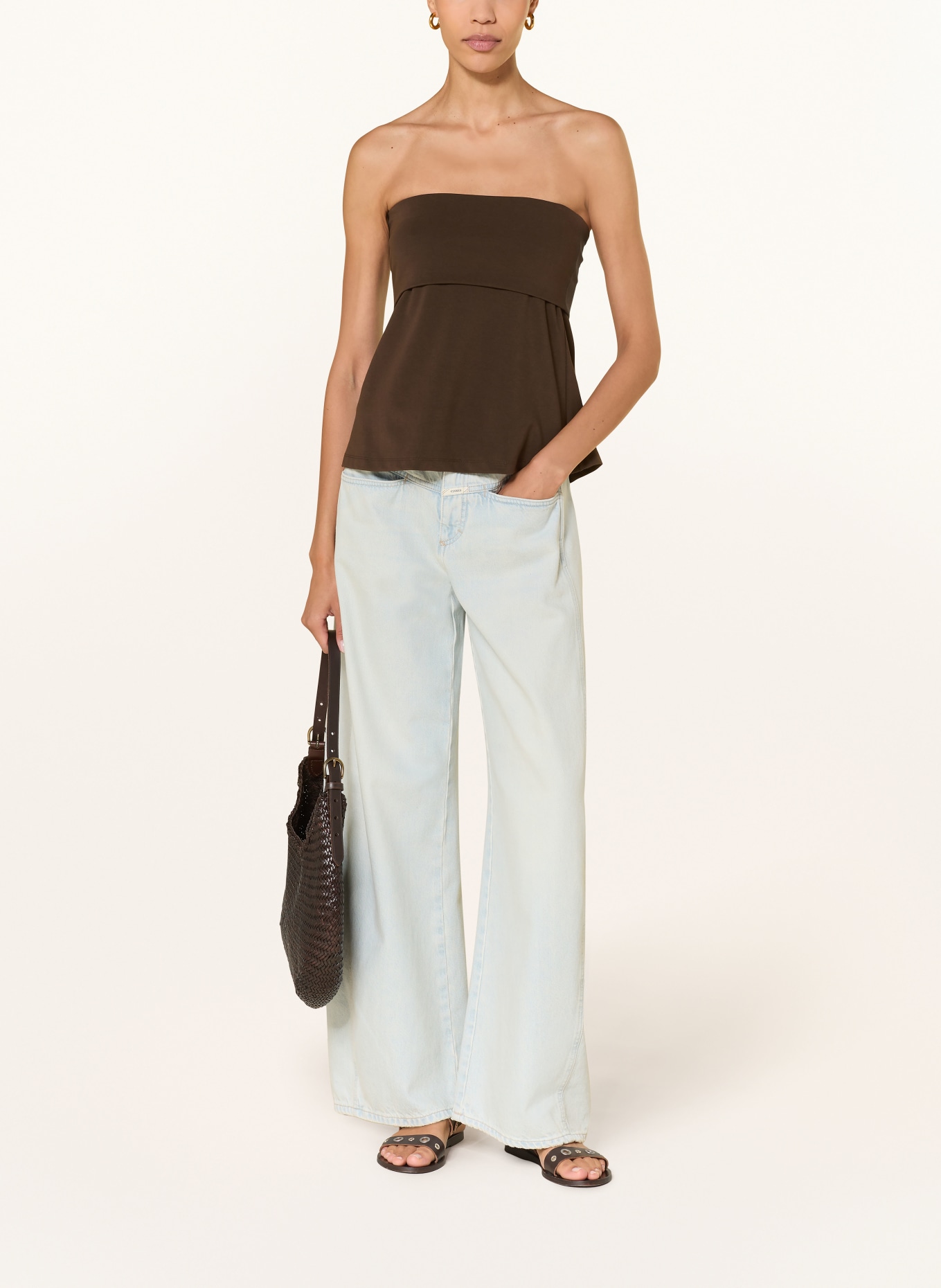 CLOSED Off-Shoulder-Top: DUNKELBRAUN