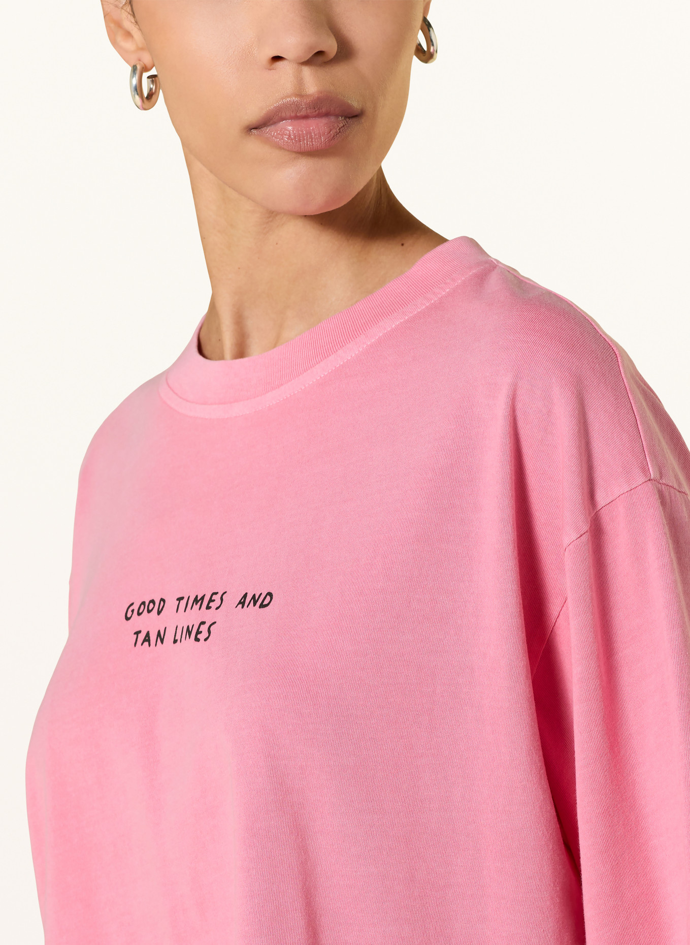 CLOSED T-shirt: ROZE / ZWART