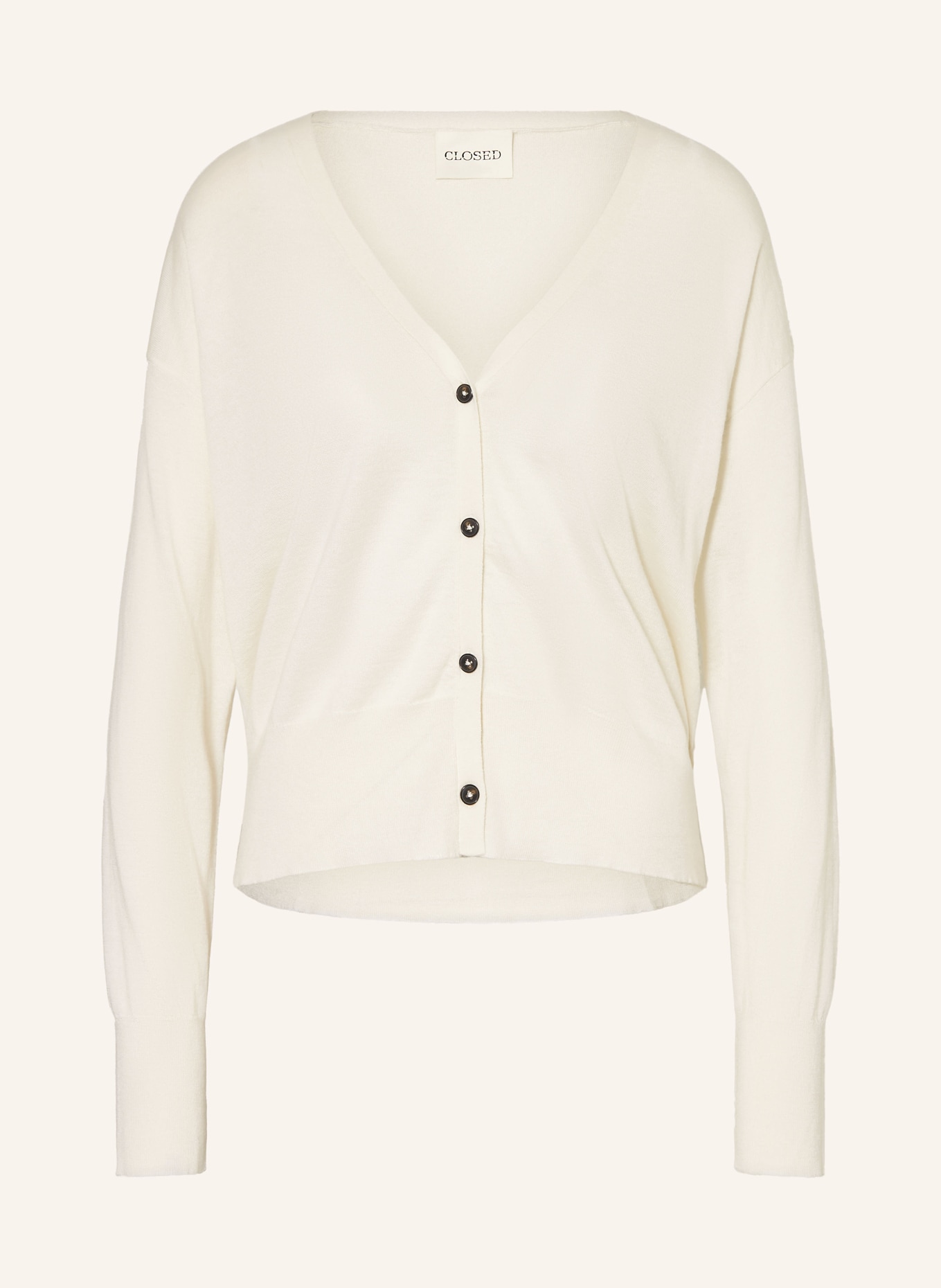 CLOSED Strickjacke mit Seide: CREME