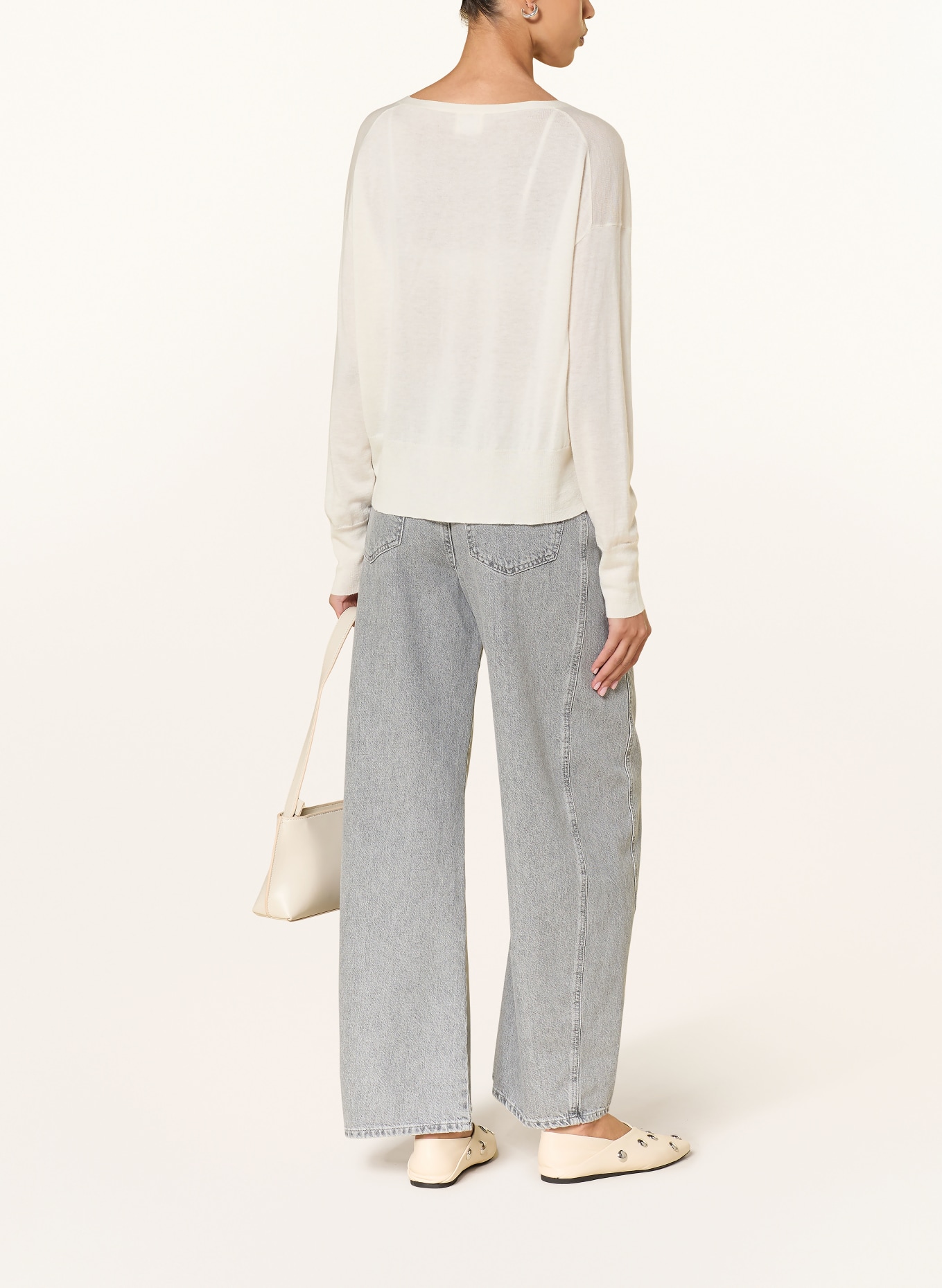 CLOSED Strickjacke mit Seide: CREME