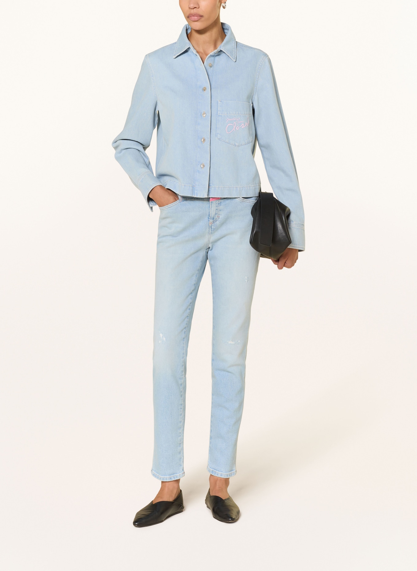 CLOSED Jeansbluse: HELLBLAU