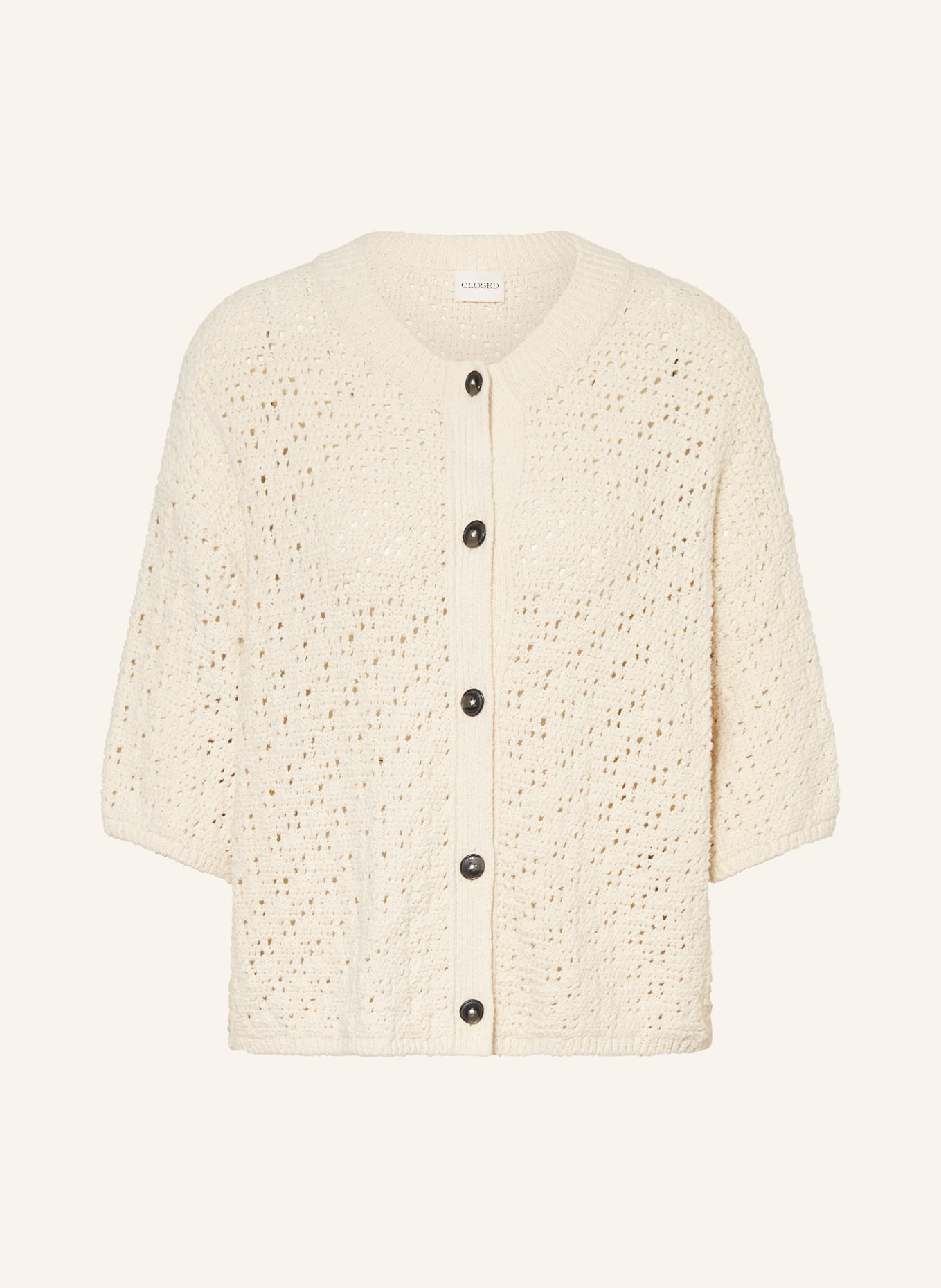 CLOSED Vest met 3/4-mouwen: CRÈME