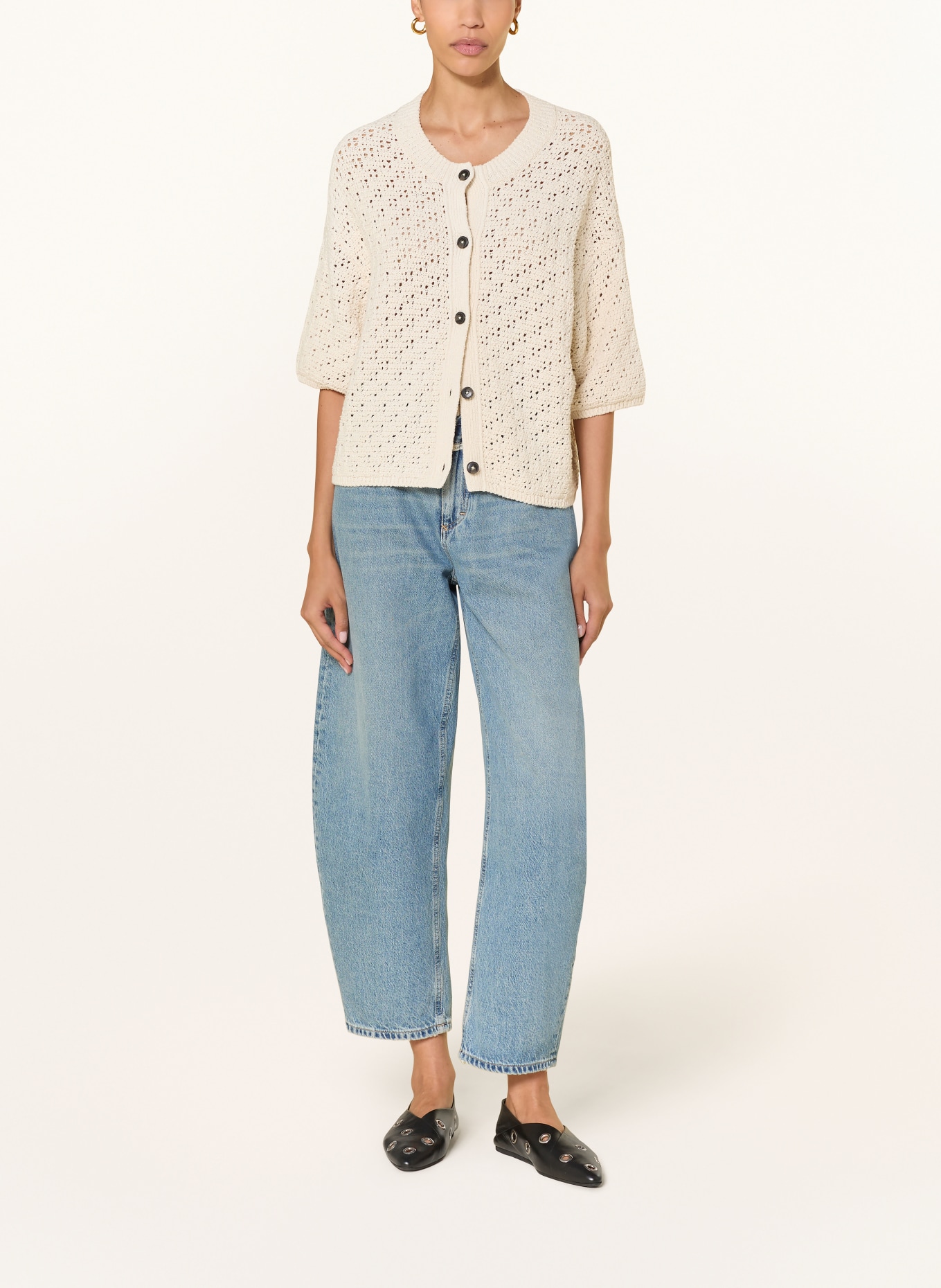 CLOSED Vest met 3/4-mouwen: CRÈME