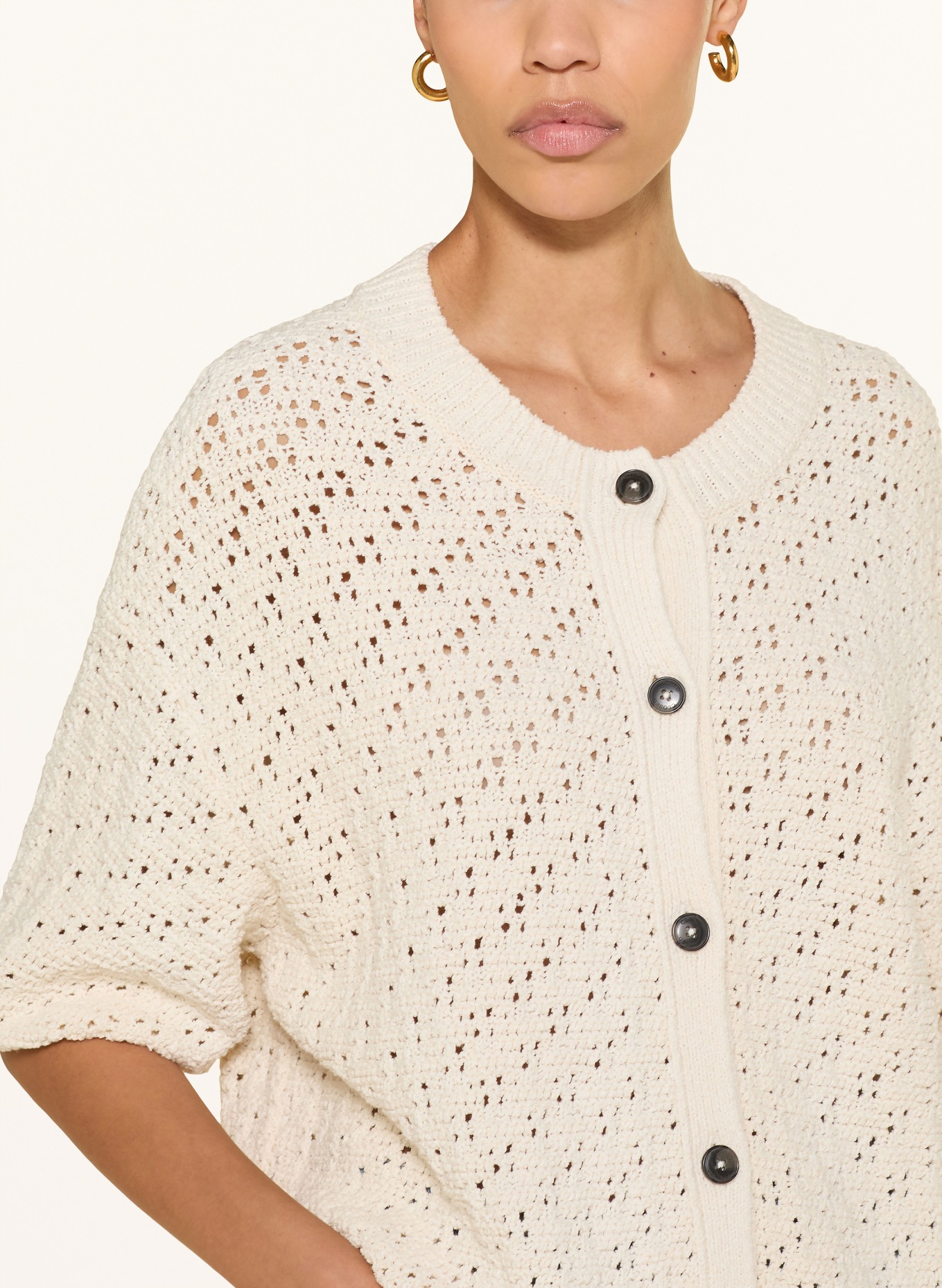 CLOSED Vest met 3/4-mouwen: CRÈME