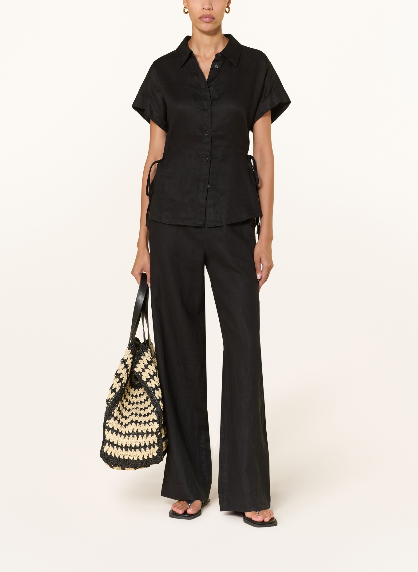 CLOSED Bluzka z lnu: CZARNY