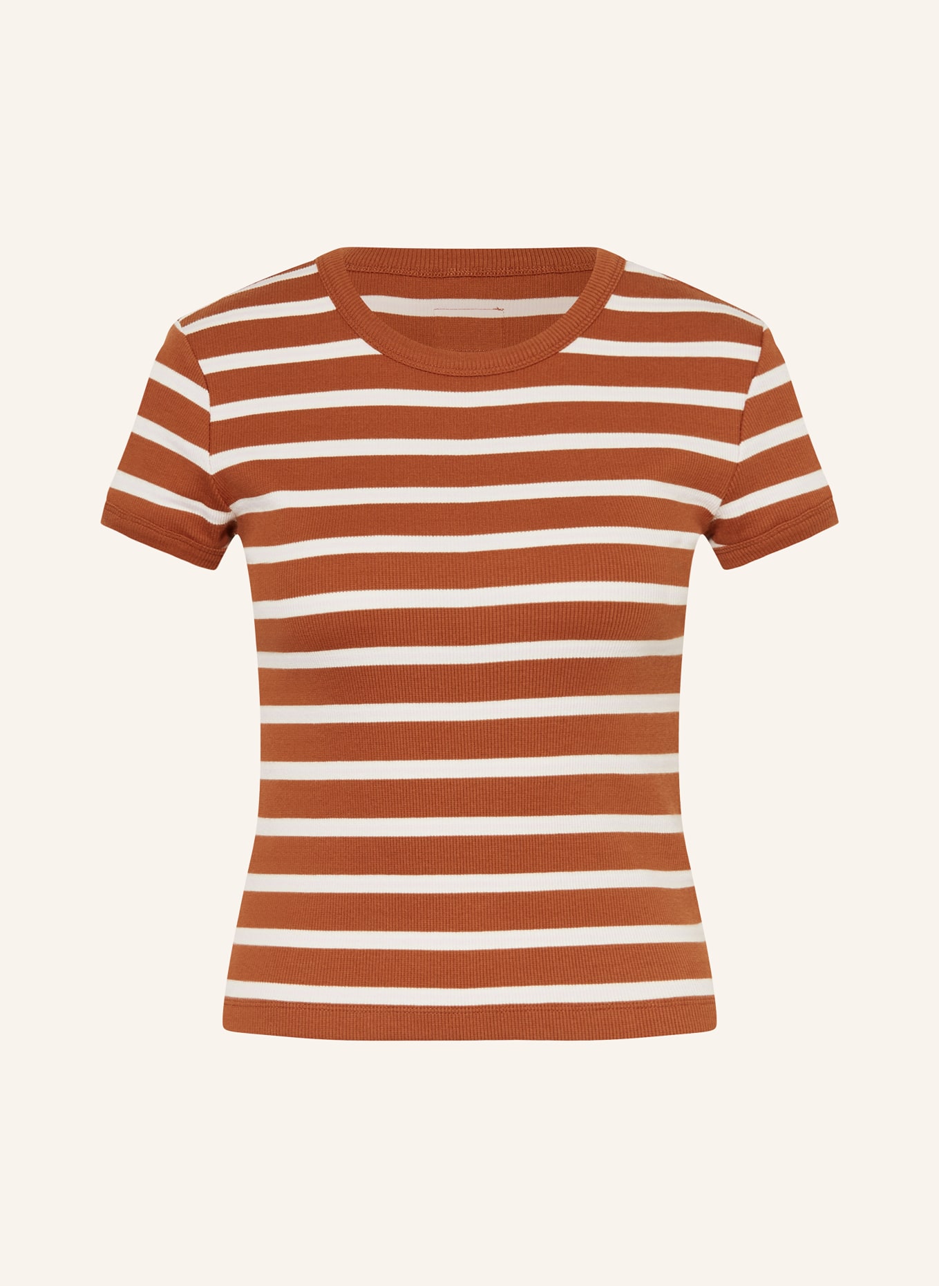 CLOSED T-shirt: BRUIN / CRÈME / WIT