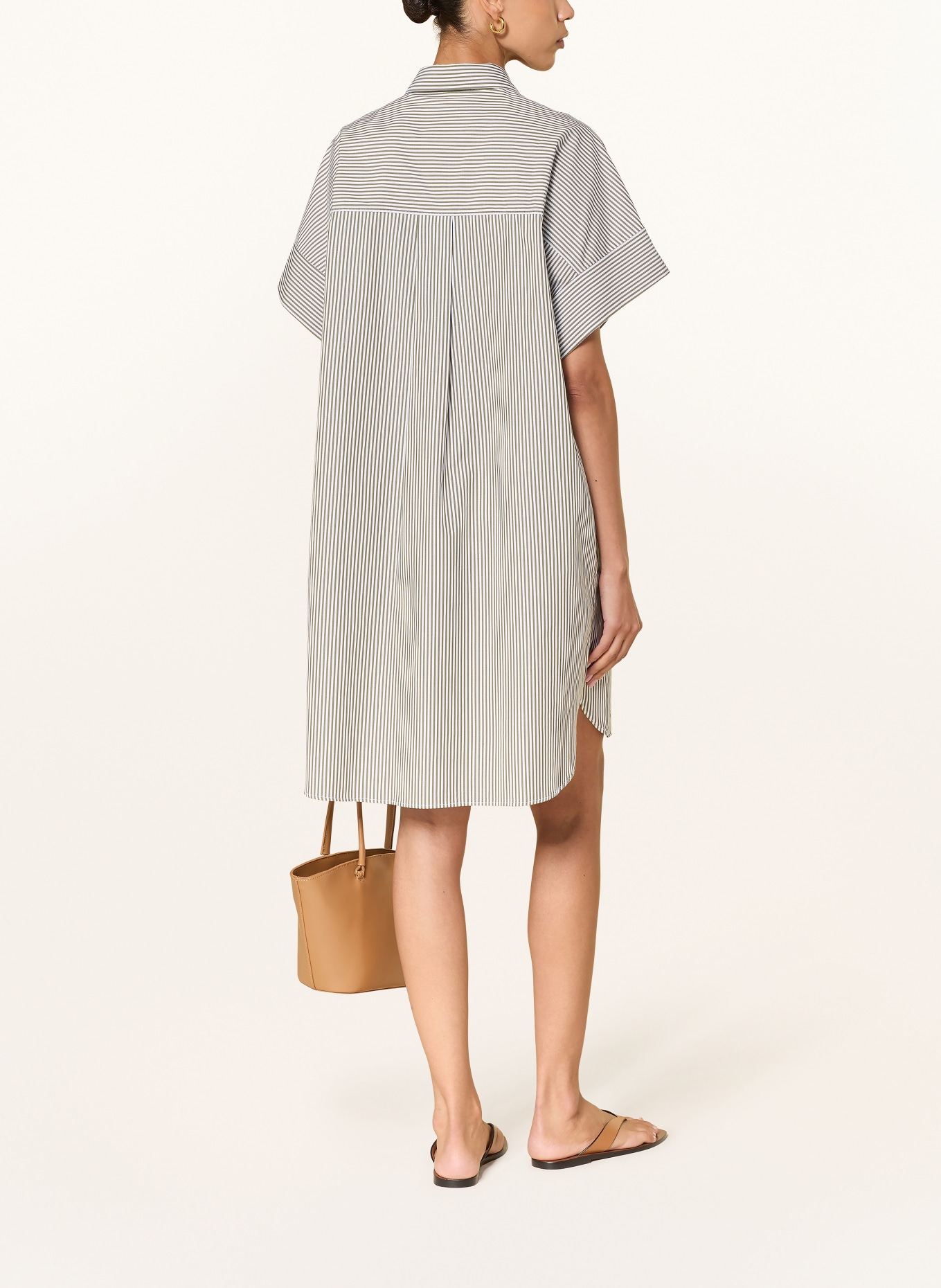 CLOSED robe chemise: KAKI / BLANC