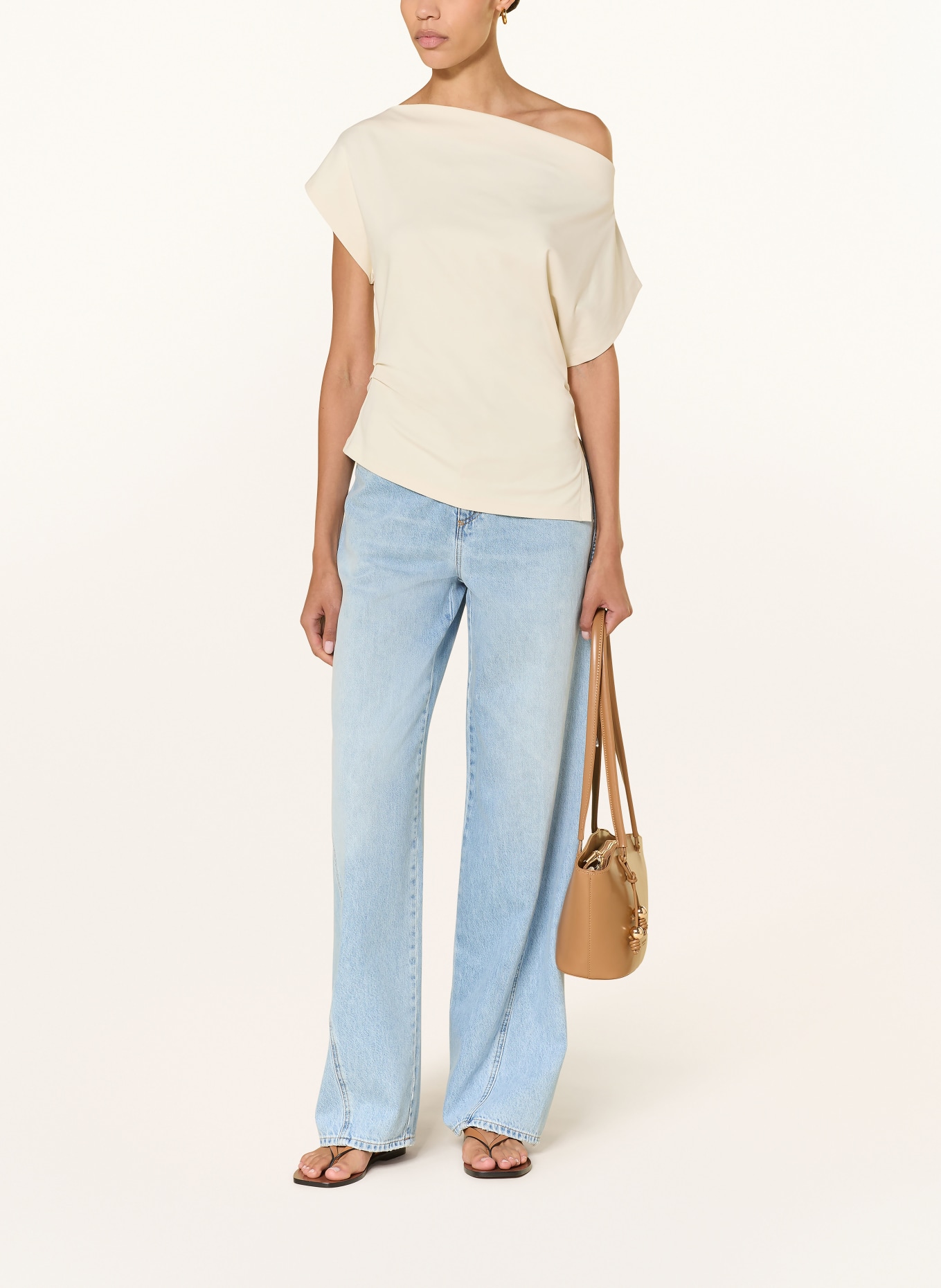 CLOSED One-Shoulder-Shirt: BEIGE