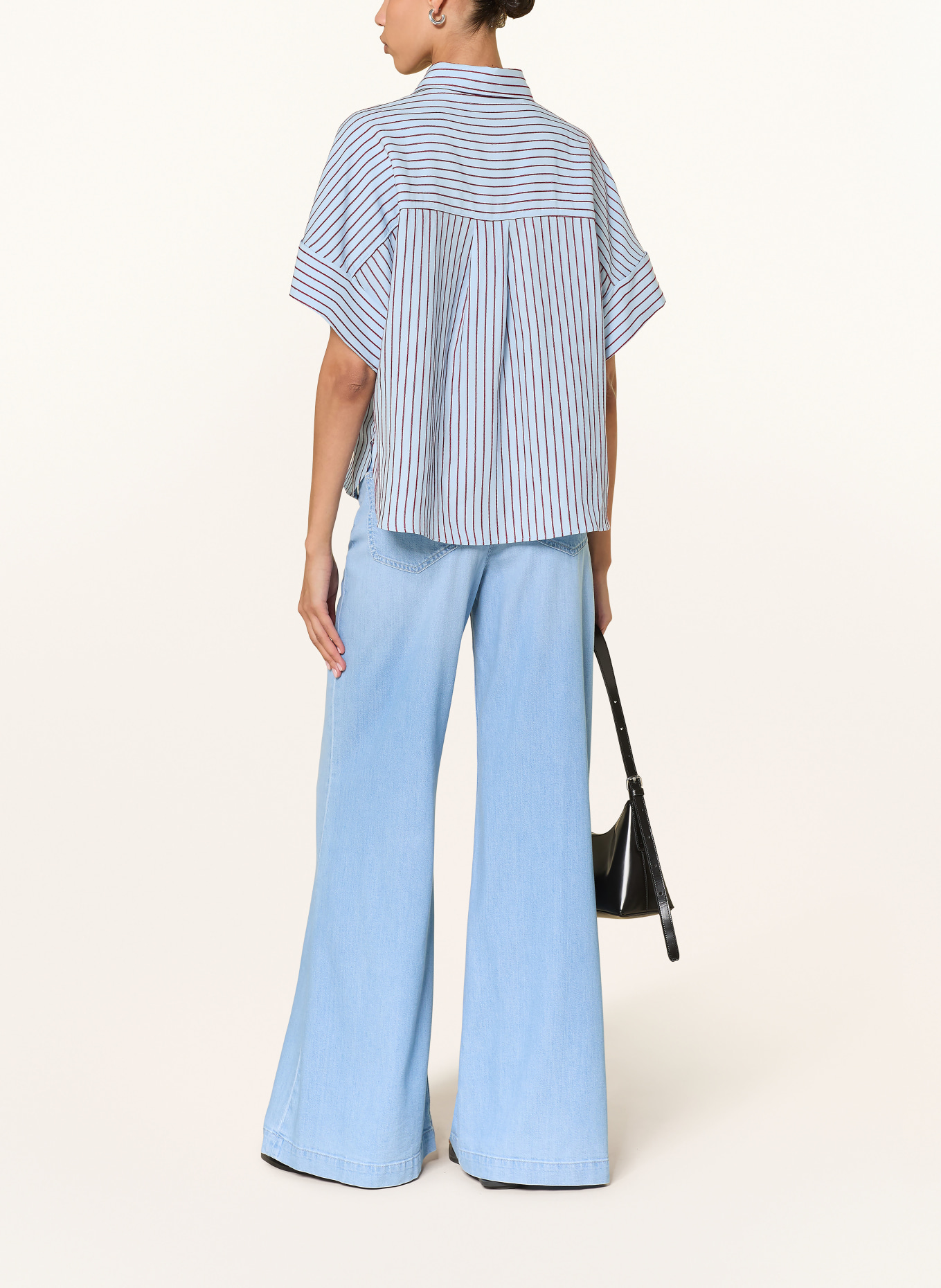 CLOSED Hemdbluse: HELLBLAU / DUNKELROT