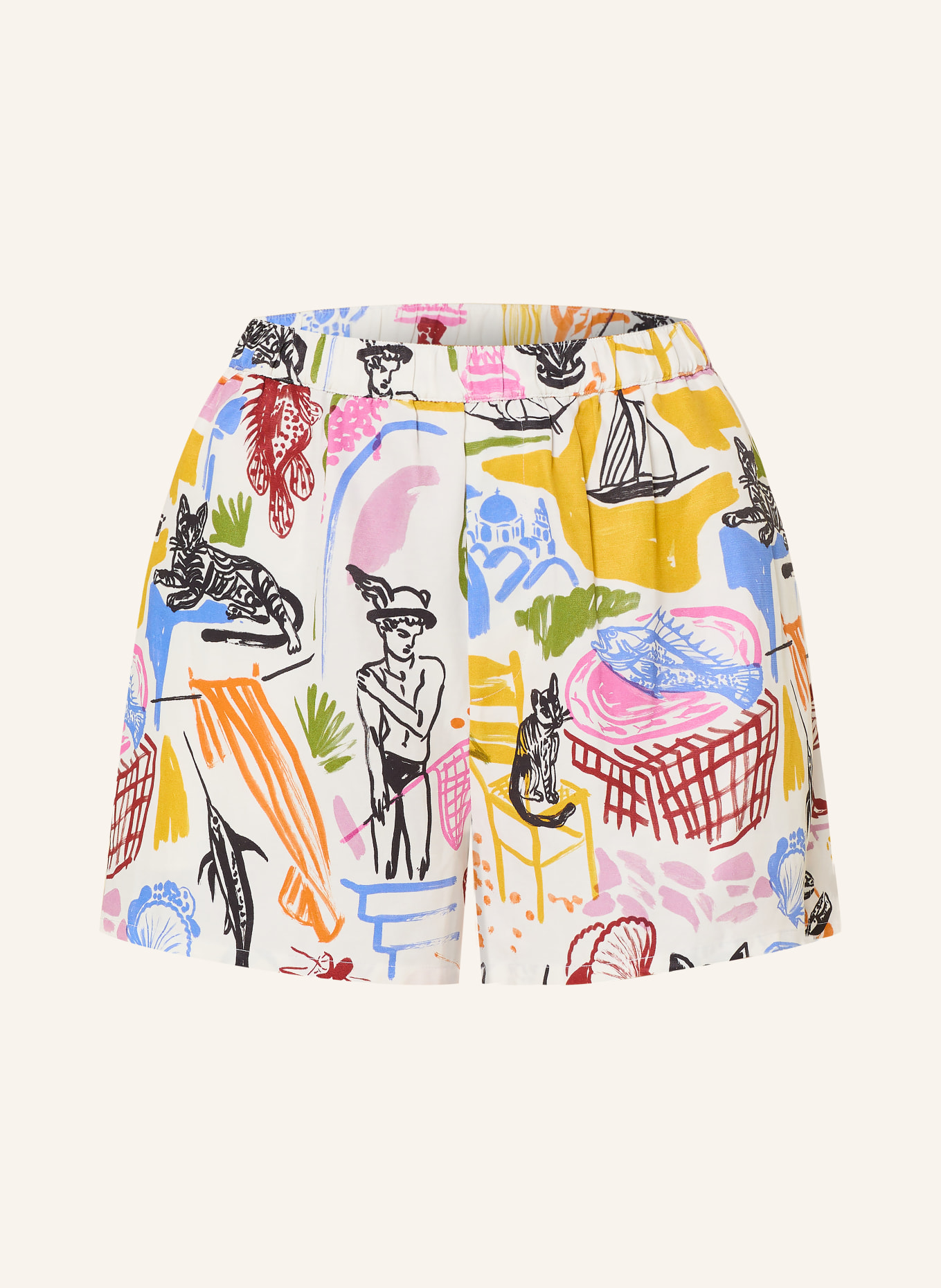 CLOSED Shorts: WEISS / DUNKELGELB / BLAU