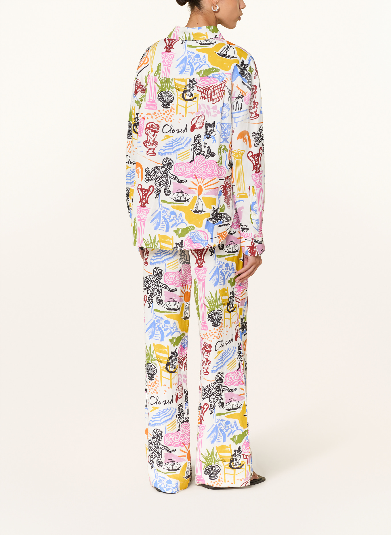 CLOSED Marlenehose WINONA: WEISS / ROSA / DUNKELGELB