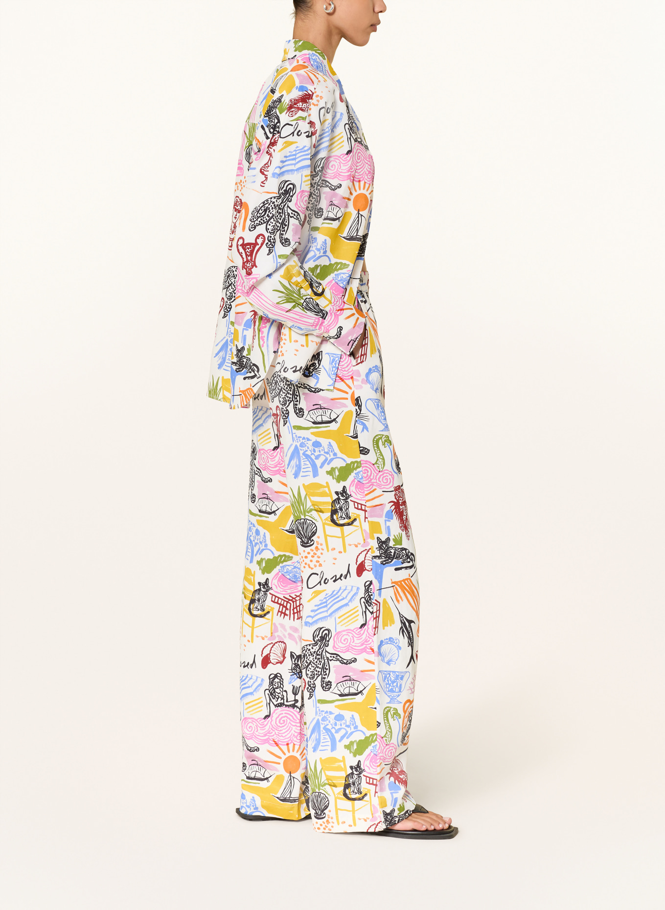 CLOSED Marlenehose WINONA: WEISS / ROSA / DUNKELGELB