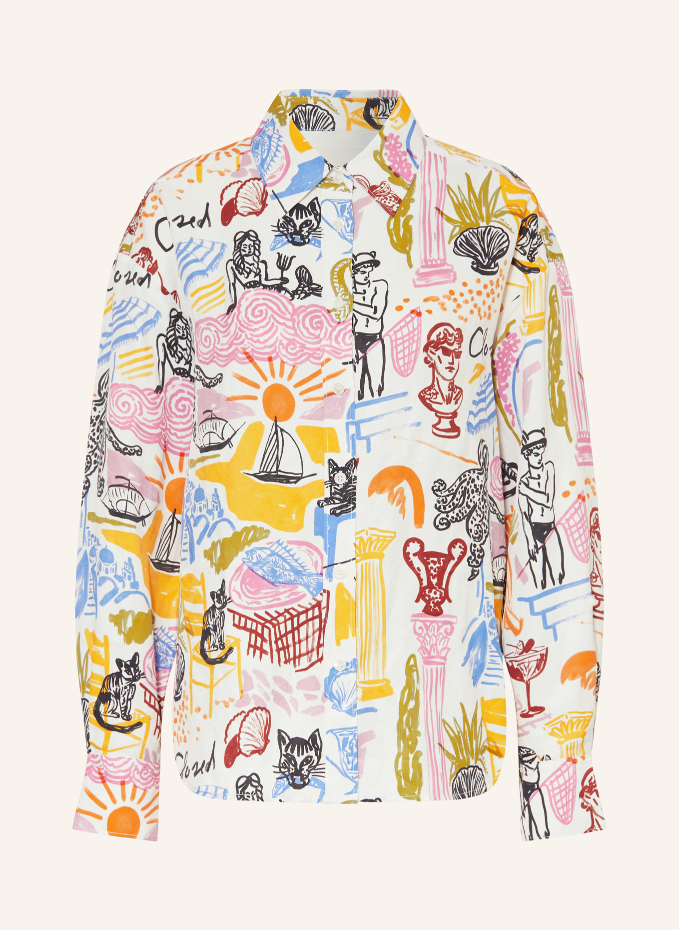 CLOSED Hemdbluse: ROSA / DUNKELGELB / BLAU