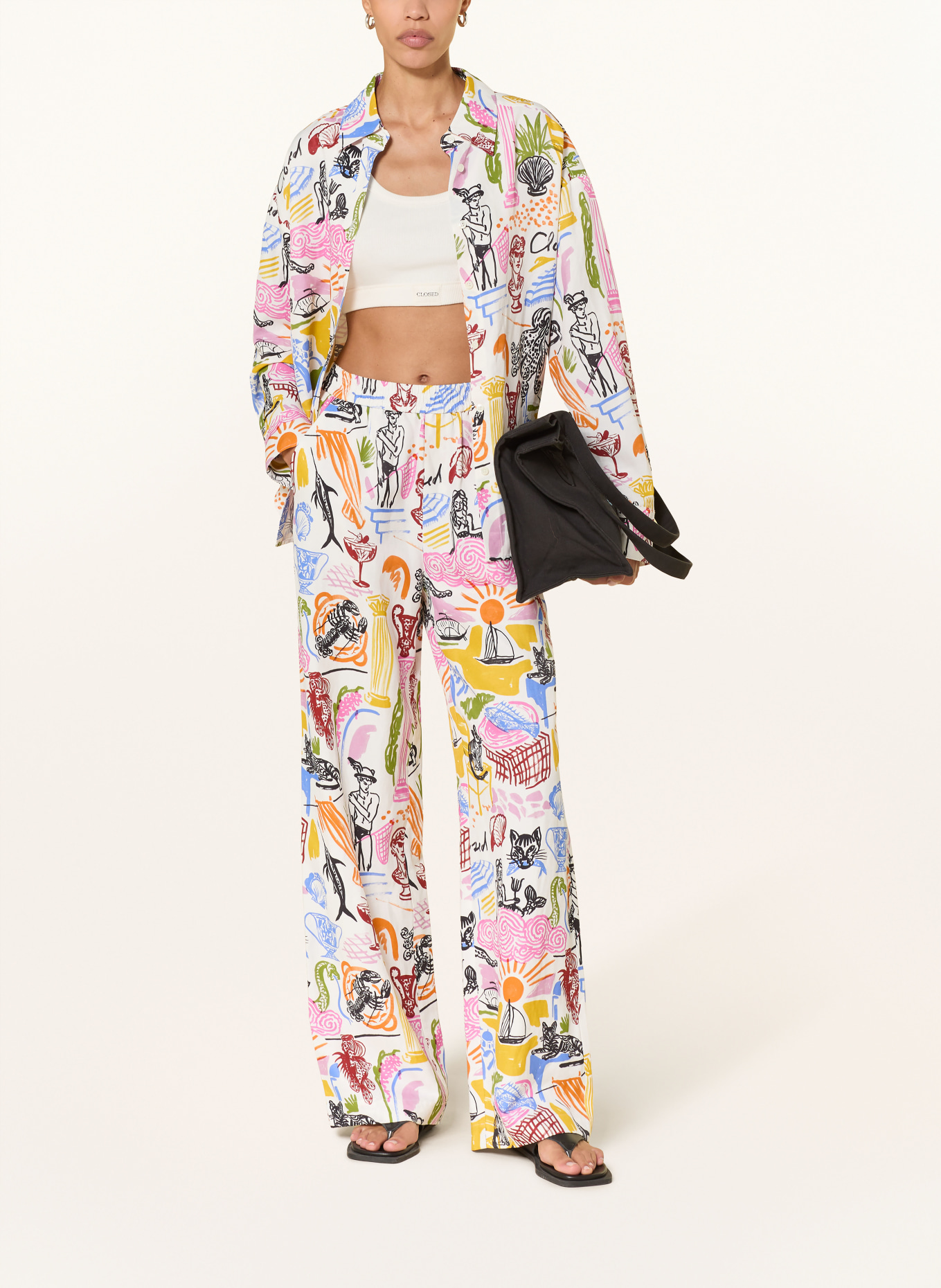 CLOSED Hemdbluse: ROSA / DUNKELGELB / BLAU