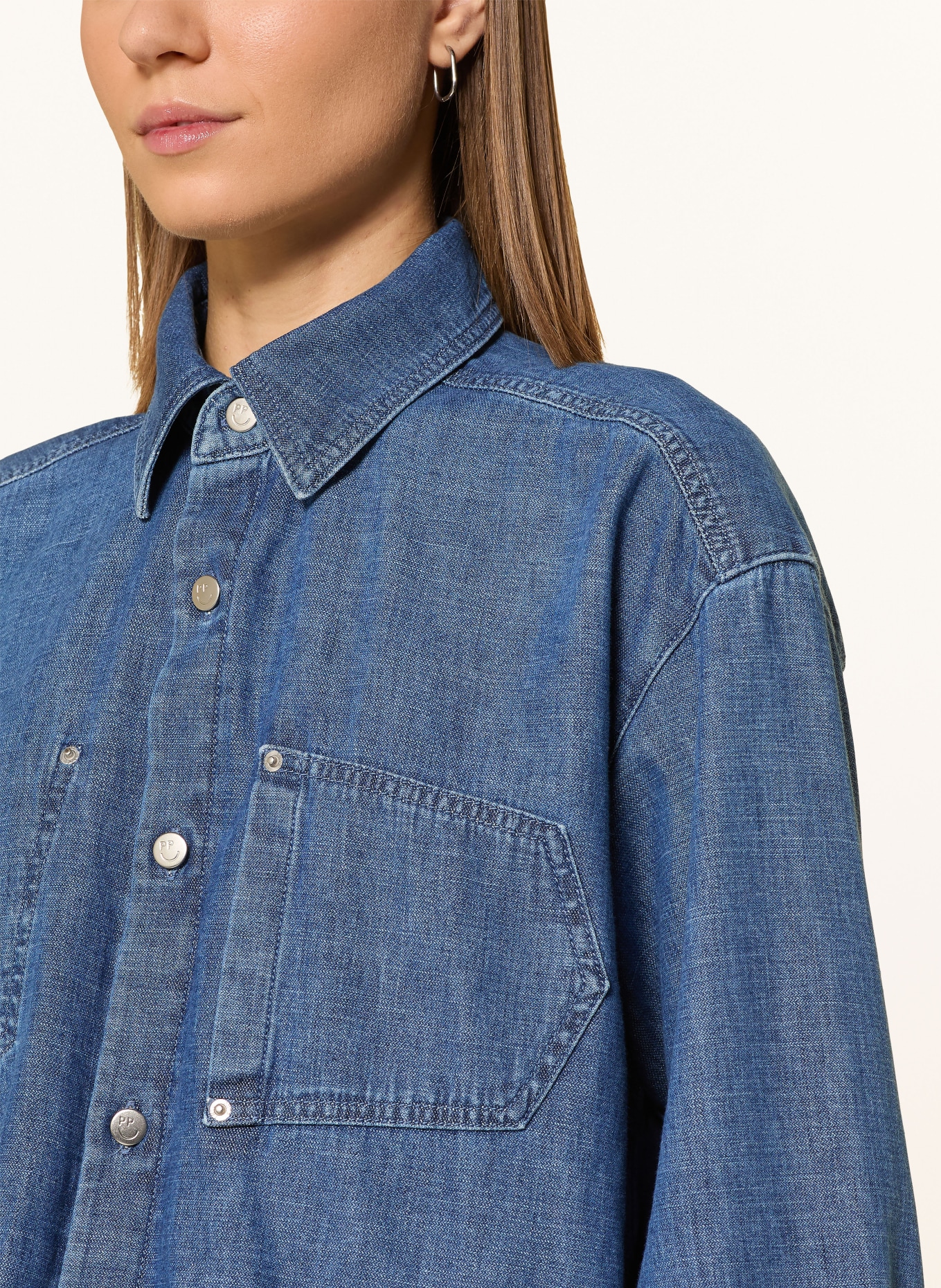 PNTS Jeansbluse THE SUIT UP: BLAU