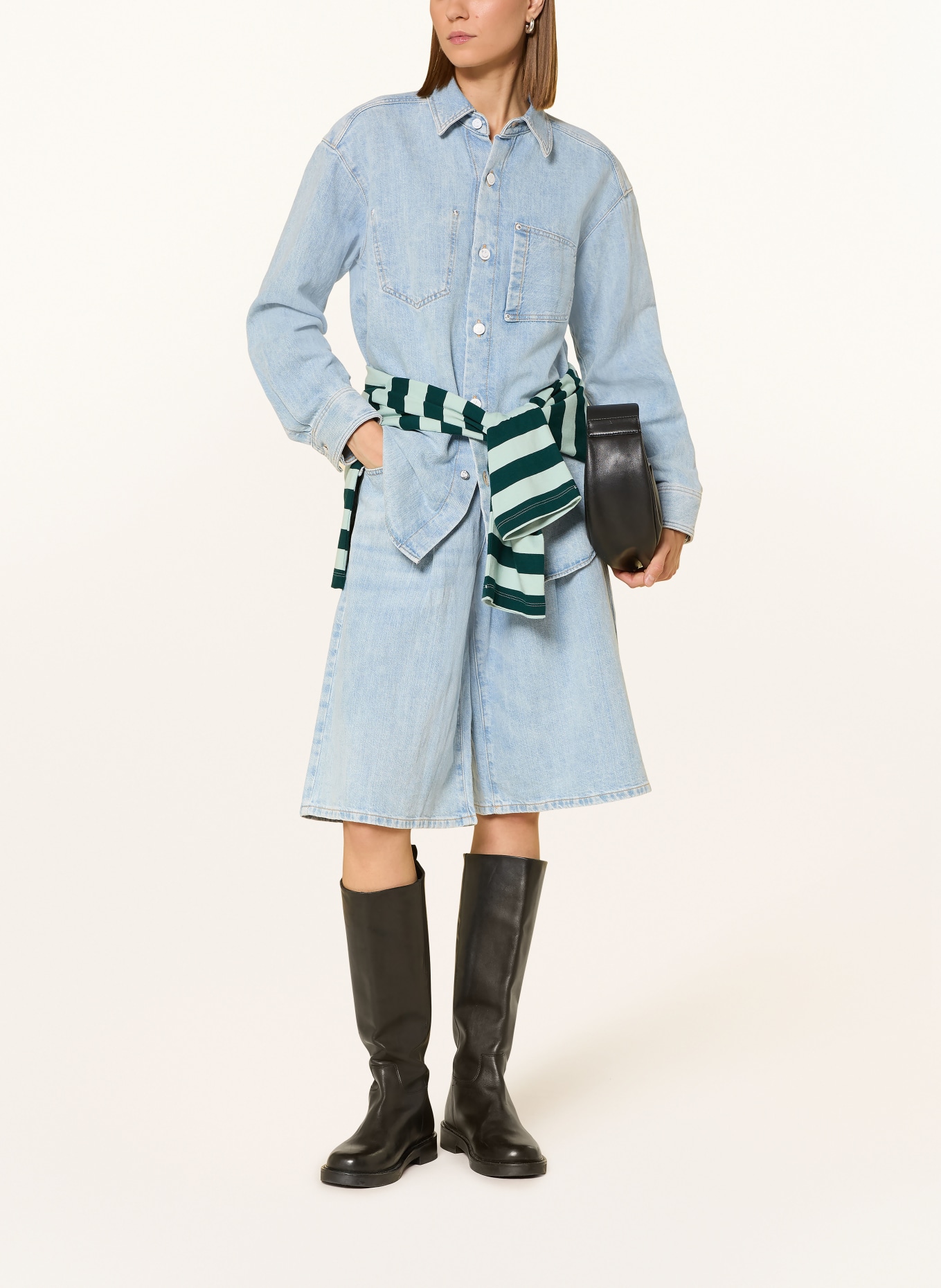 PNTS Jeansbluse THE SUIT UP: HELLBLAU