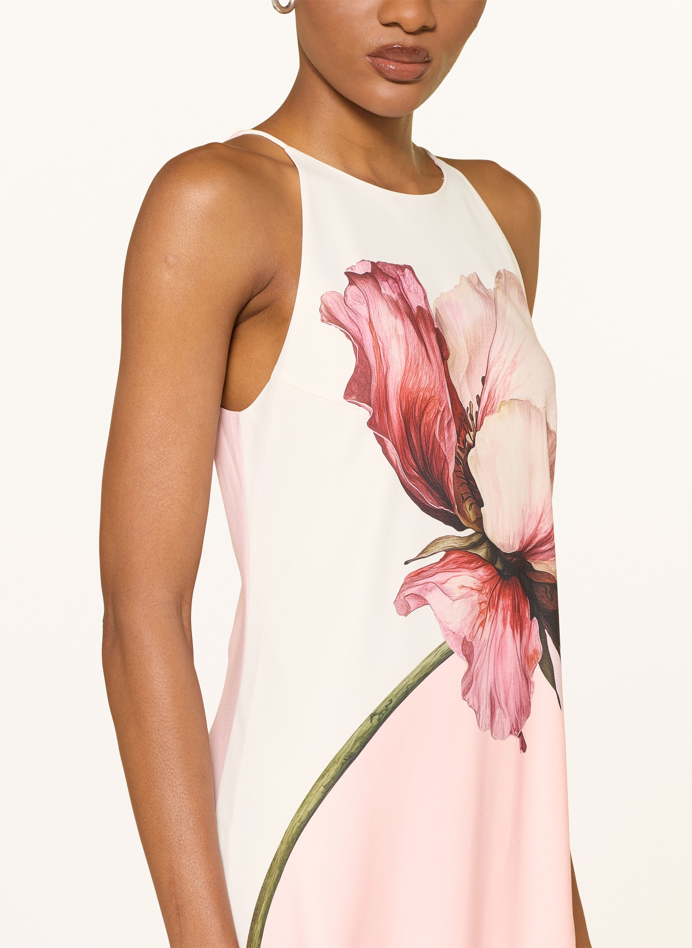 TED BAKER Sukienka LOWELA: RÓŻOWY / MOCNORÓŻOWY / CIEMNOCZERWONY