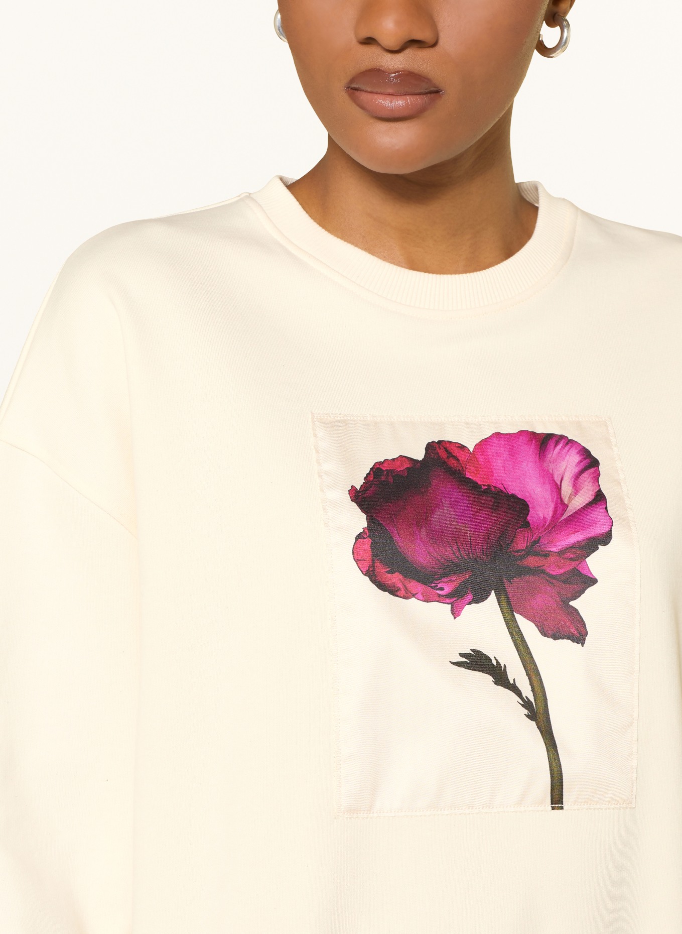 TED BAKER Sweatshirt TONNIE: CREME / PINK / DUNKELGRÜN