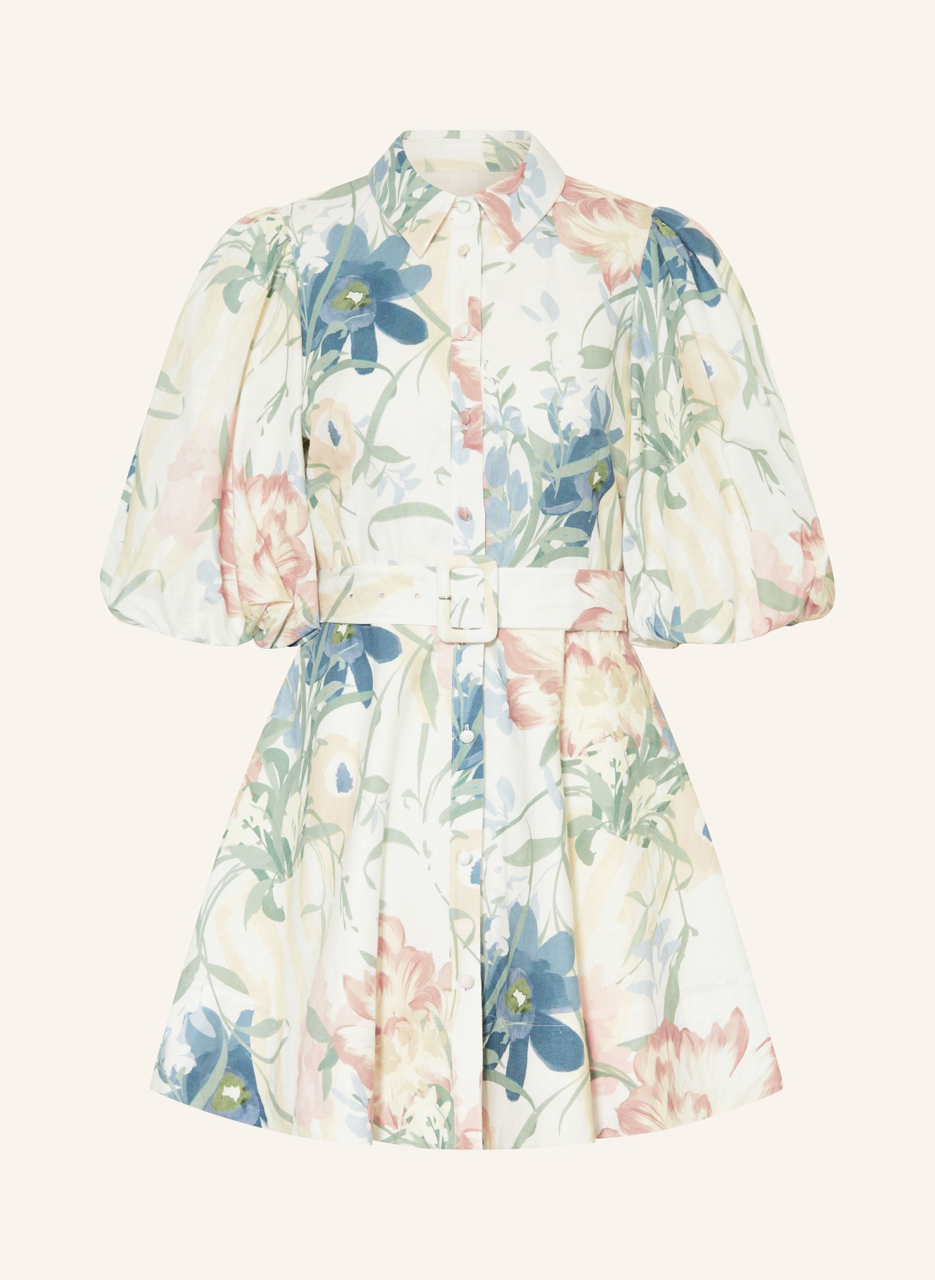 TED BAKER Sukienka koszulowa OLLIIV z lnu: KREMOWY / JASNOZIELONY / JASNONIEBIESKI