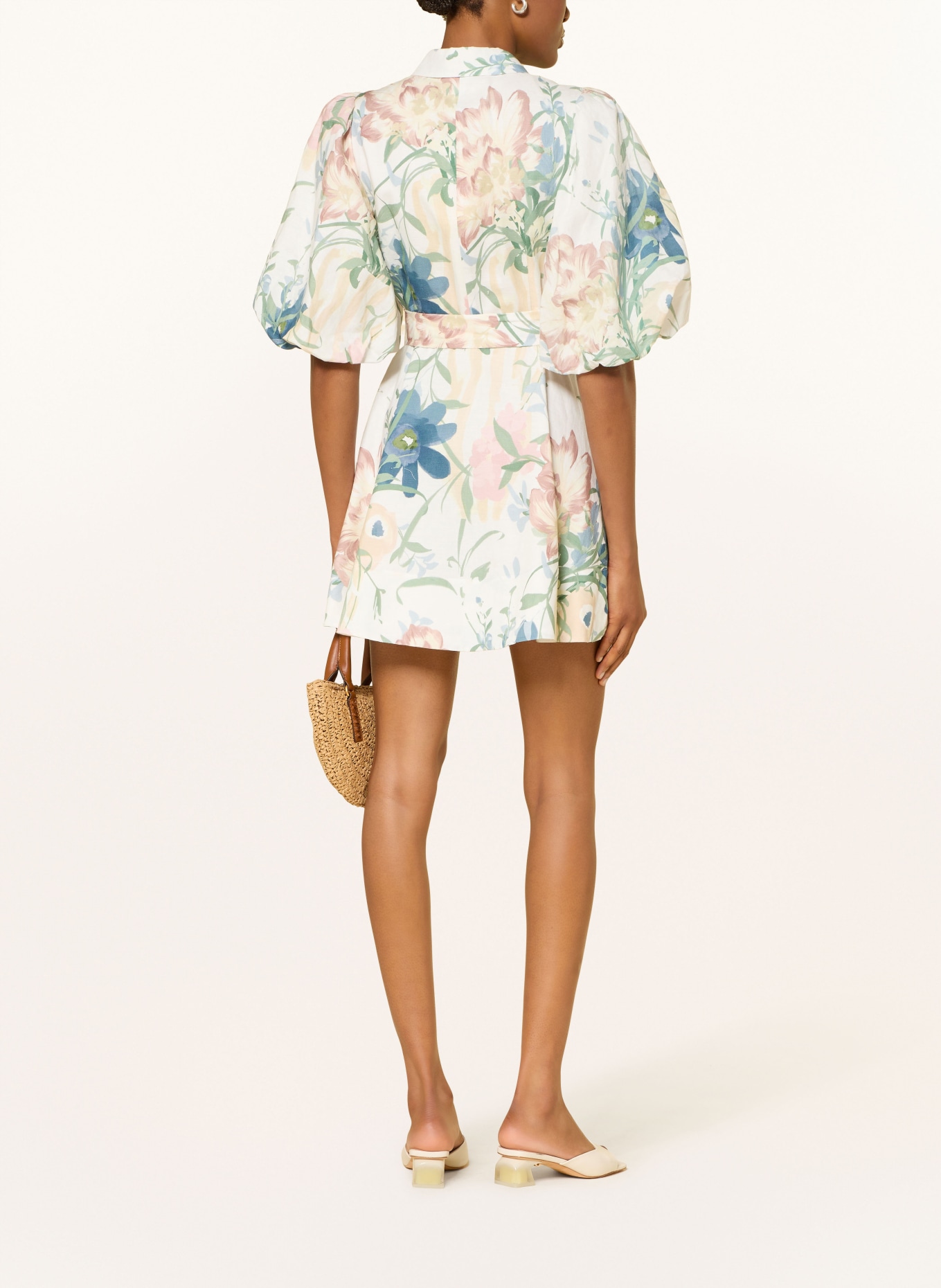 TED BAKER Sukienka koszulowa OLLIIV z lnu: KREMOWY / JASNOZIELONY / JASNONIEBIESKI