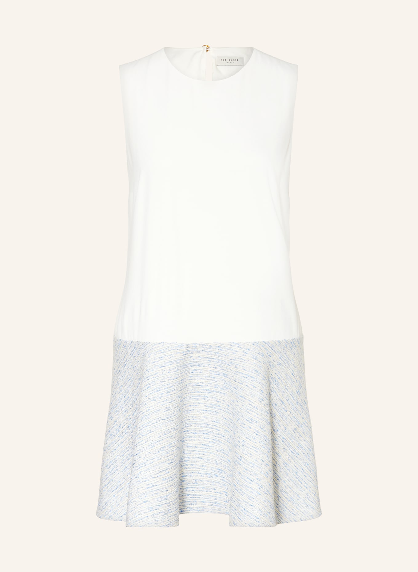 TED BAKER Jurk ACADIEM van Materialmx met glinsterend garen: WIT / BLAUW