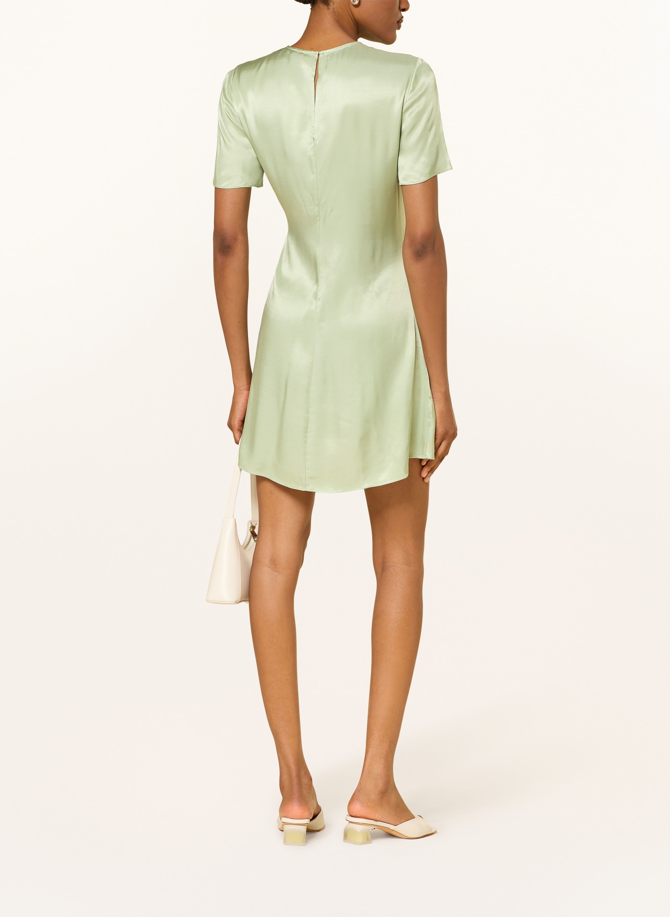 TED BAKER Satijnen jurk FLOREZI met wikkellook: LICHTGROEN