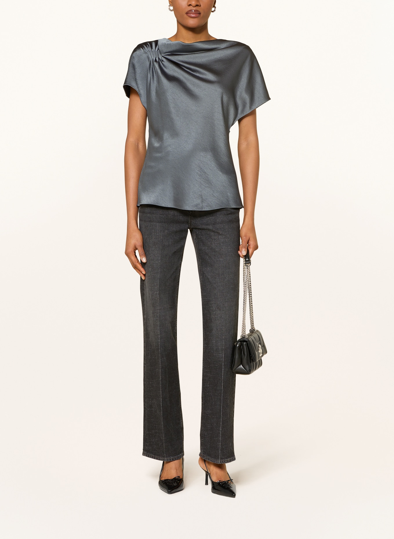 TED BAKER Satijnen blouse CAMMILO: BLAUWGRIJS