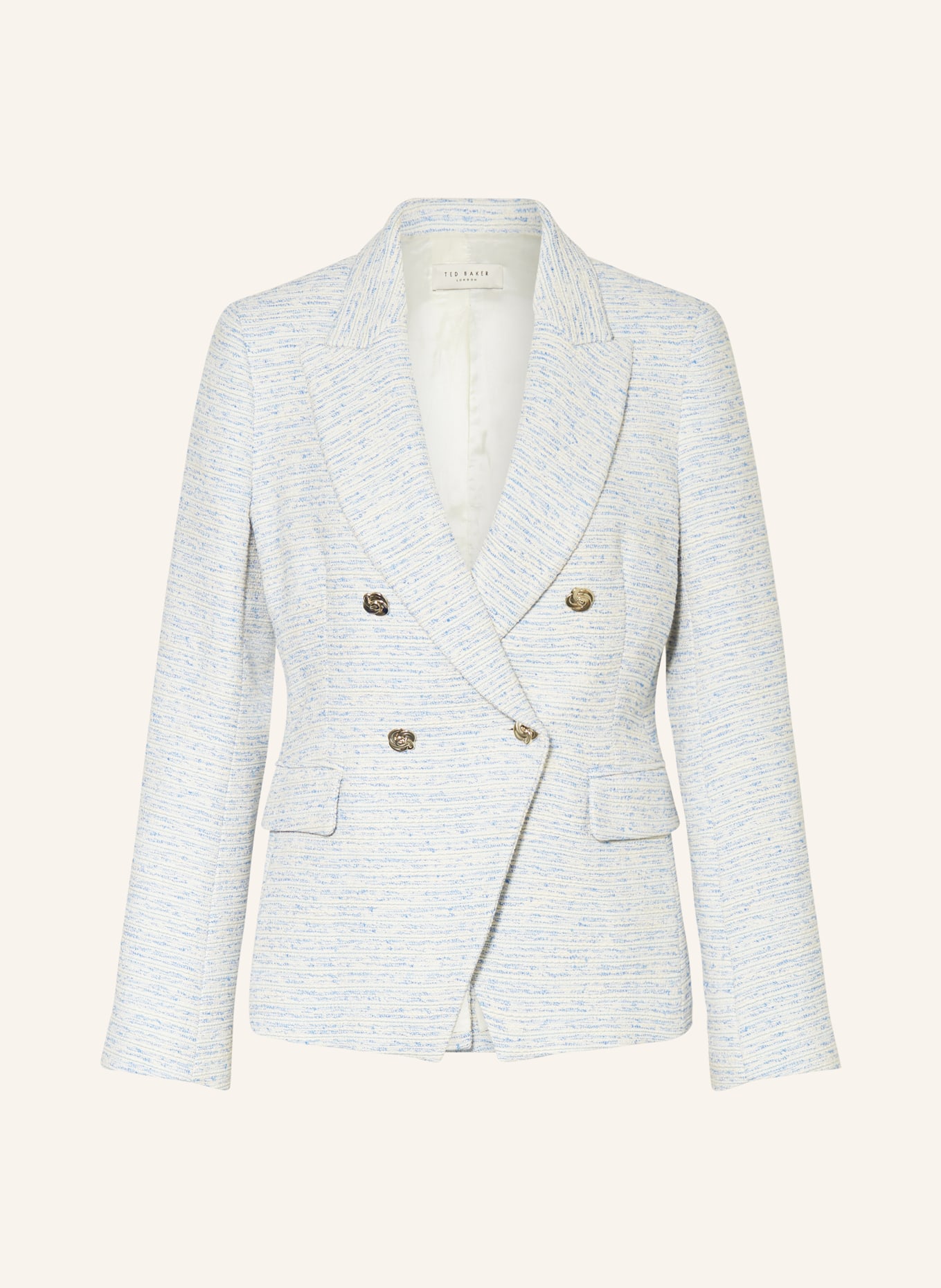 TED BAKER Leinenblazer ACADIE: WEISS / BLAU