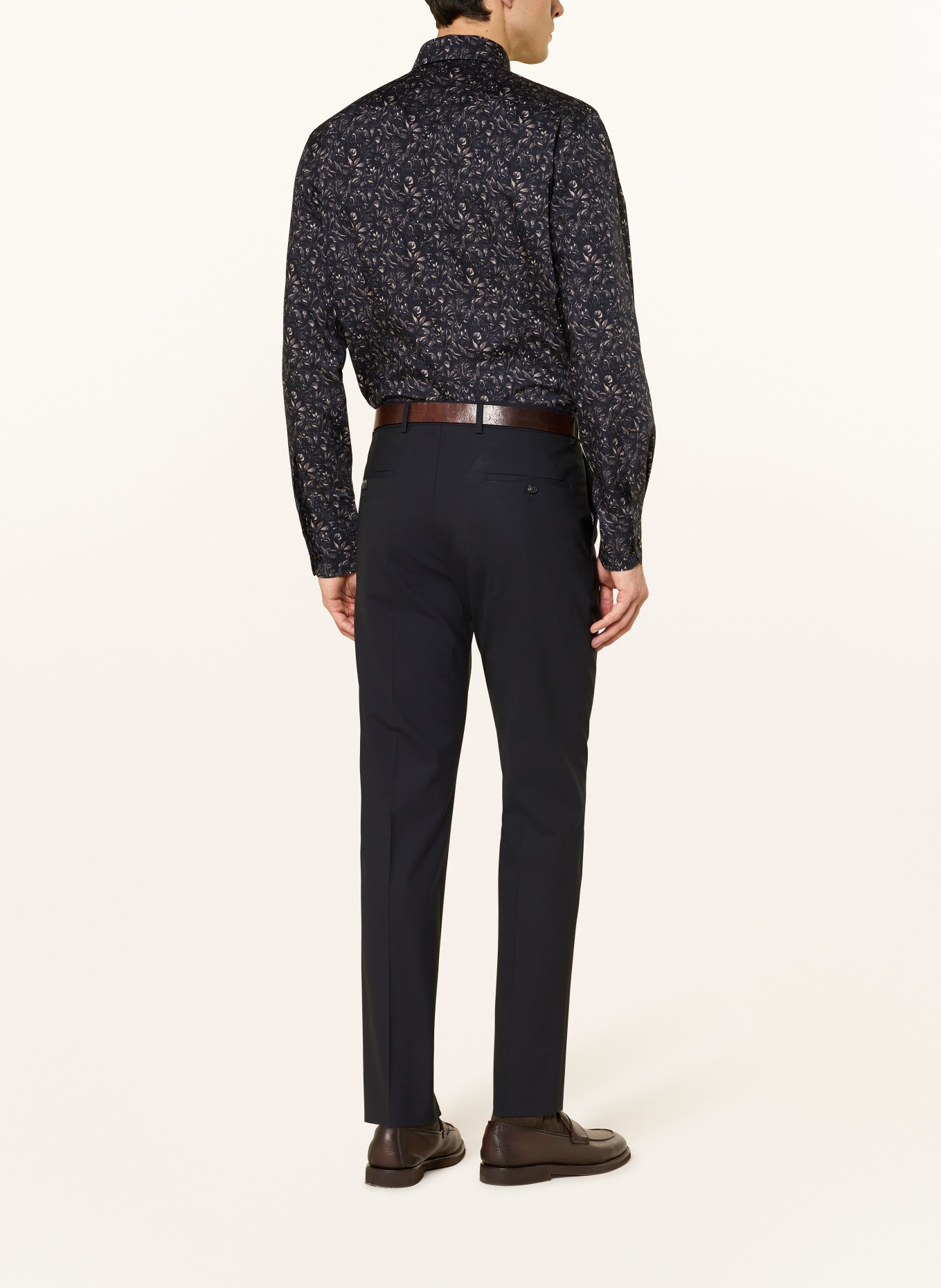 ETON Hemd Contemporary Fit: DUNKELBLAU / BEIGE / TAUPE