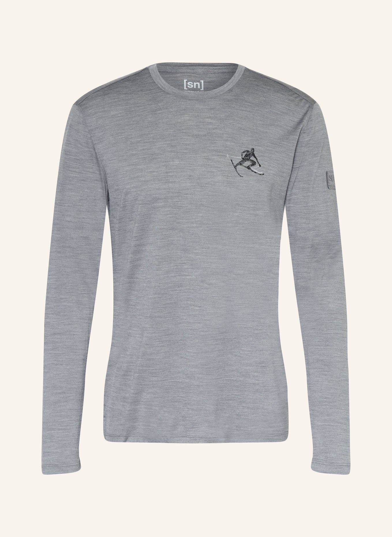 super.natural Longsleeve TONI mit Merinowolle: HELLGRAU
