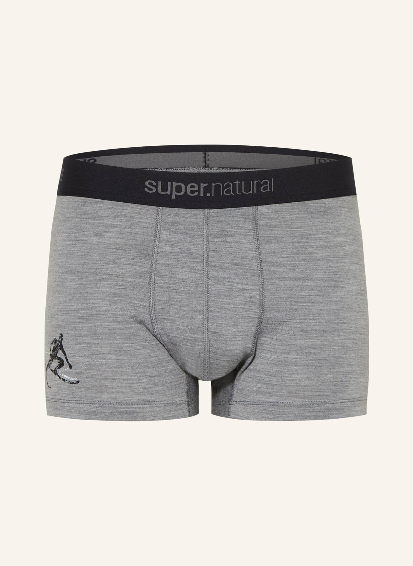 super.natural Funktionswäsche-Boxershorts TUNDRA175 TONI mit Merinowolle: HELLGRAU / SCHWARZ