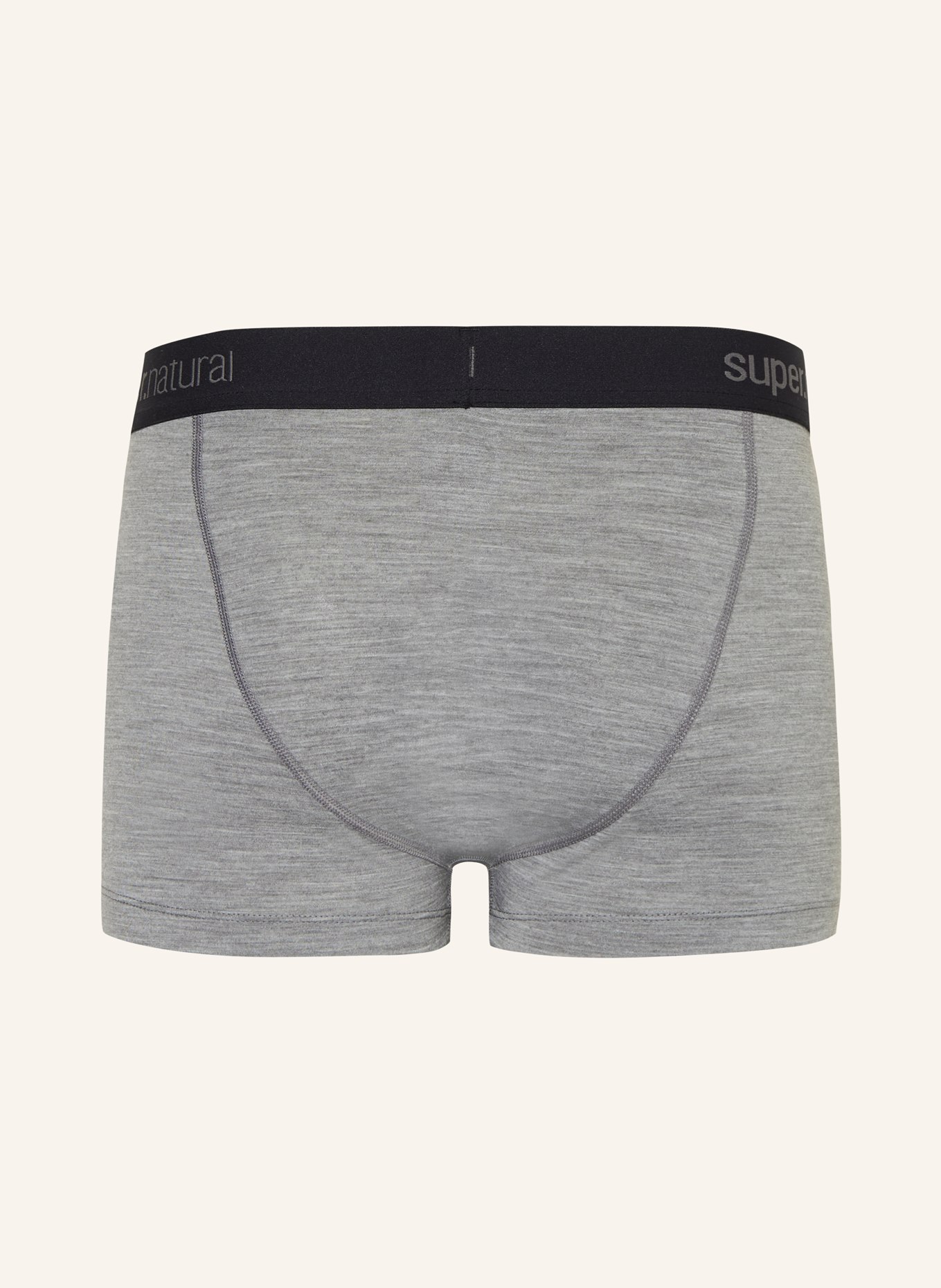 super.natural Funktionswäsche-Boxershorts TUNDRA175 TONI mit Merinowolle: HELLGRAU / SCHWARZ