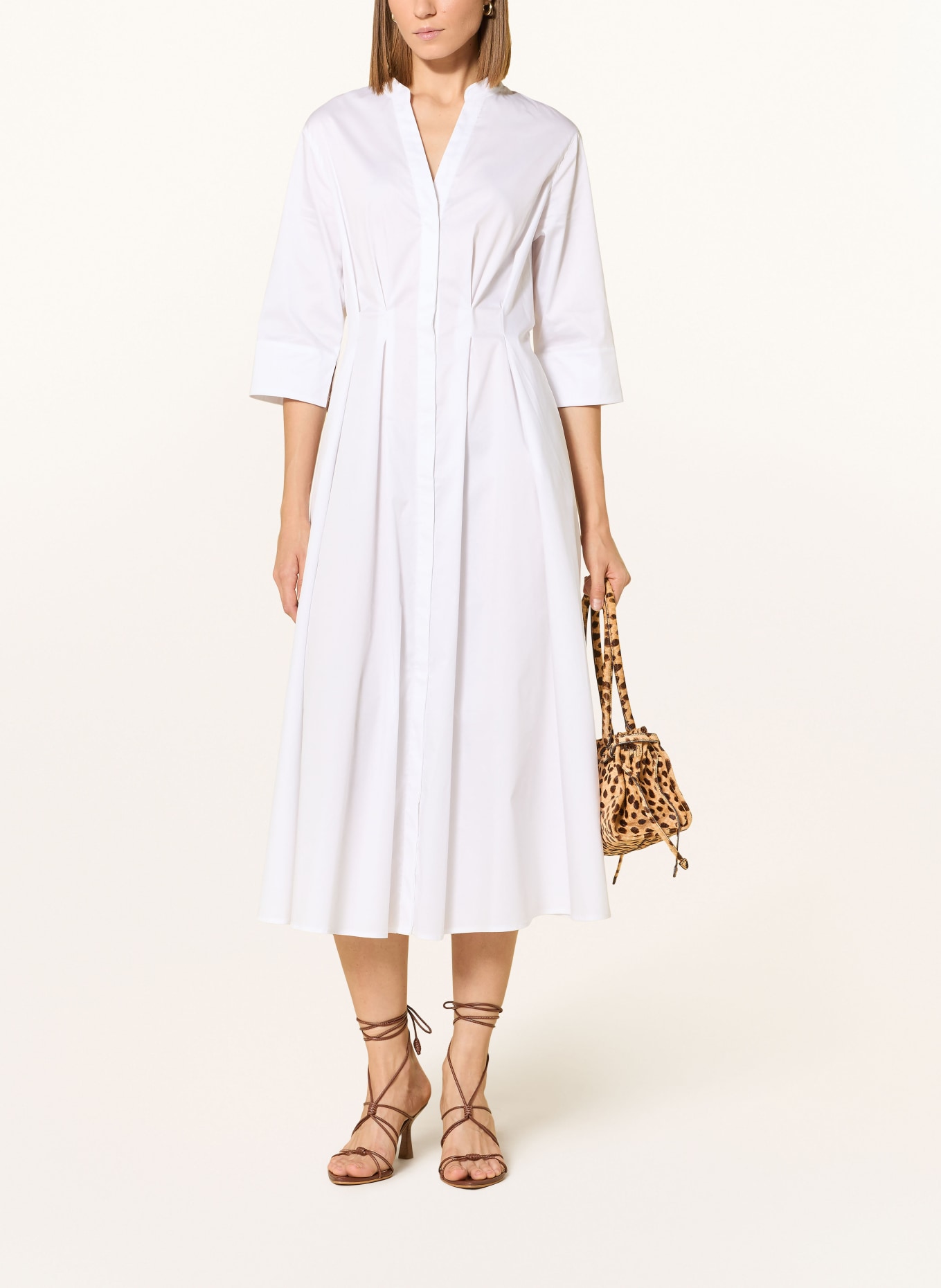 CATNOIR Košilové šaty s 3/4 rukávem: BÍLÁ