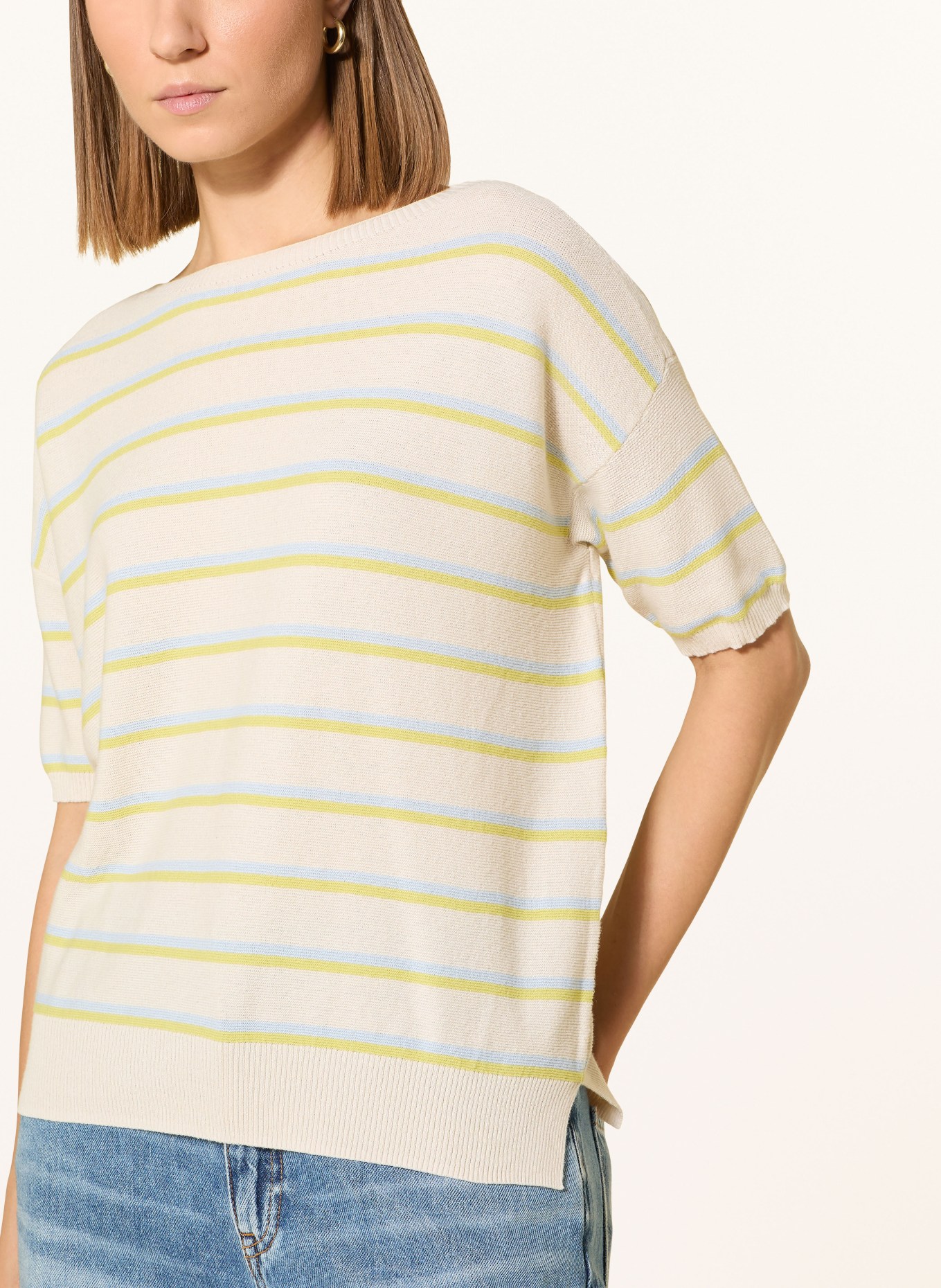 CATNOIR knit shirt: BEIGE / LIGHT YELLOW / LIGHT BLUE