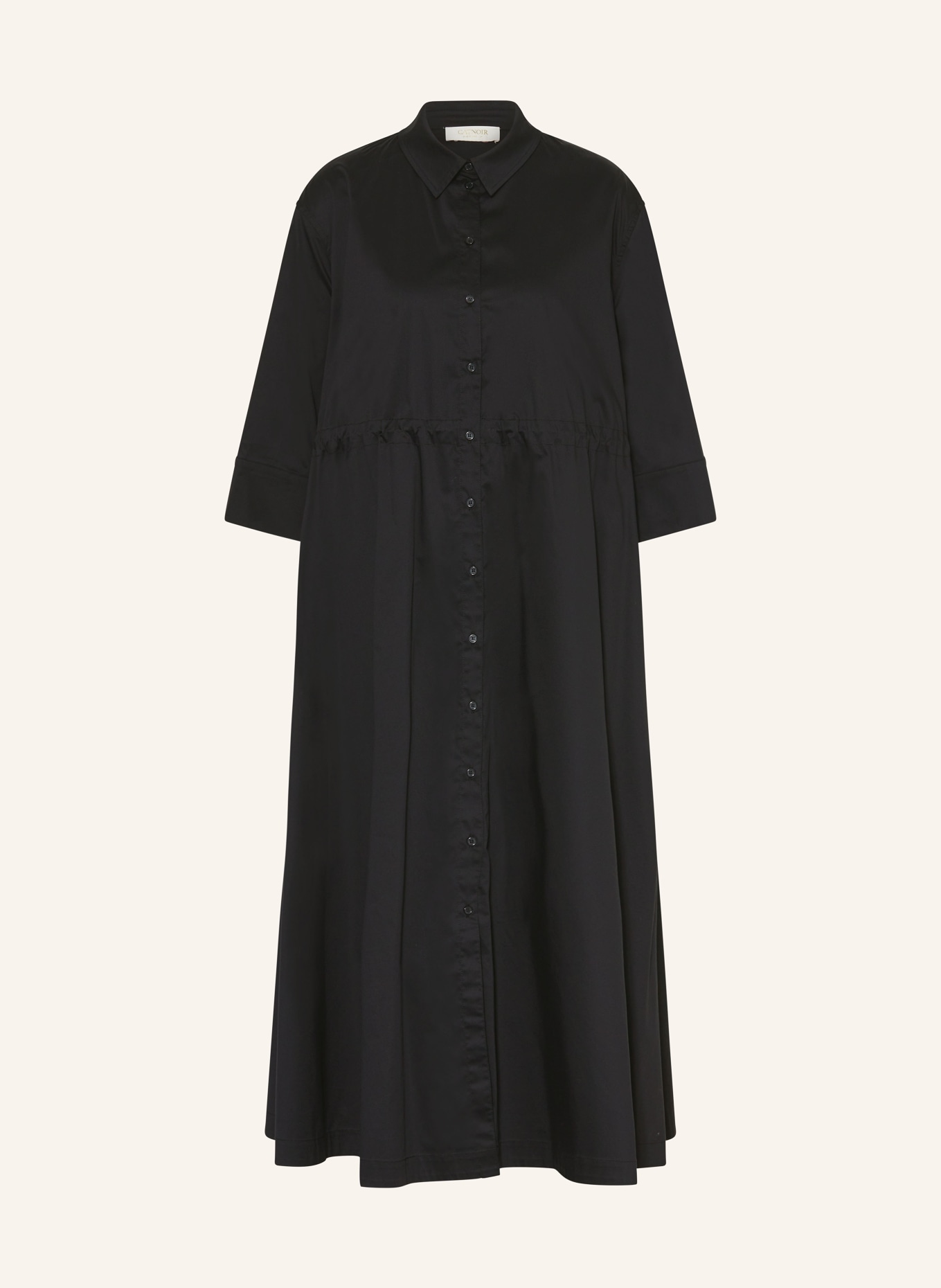 CATNOIR Hemdblusenkleid mit 3/4-Arm: SCHWARZ
