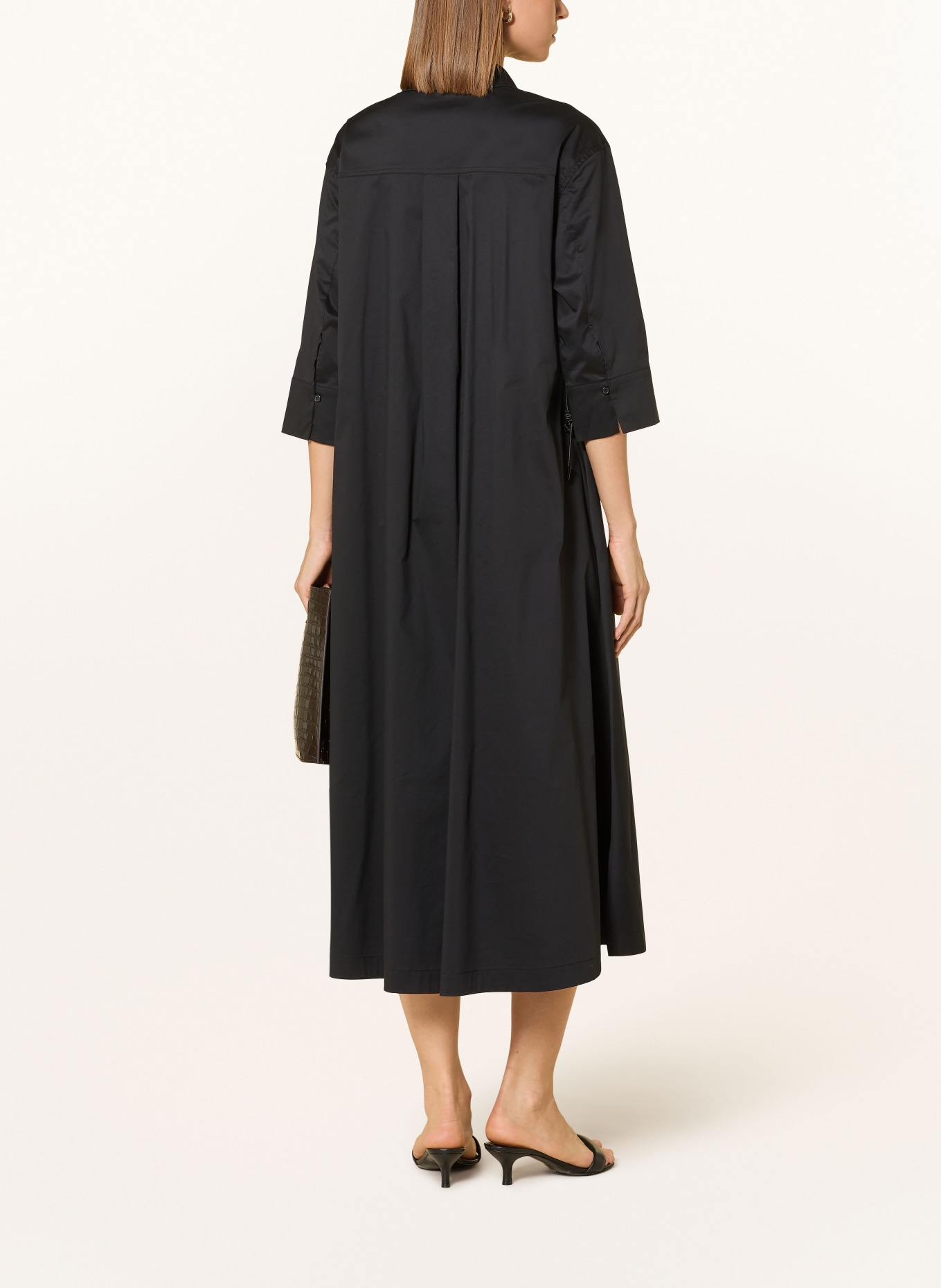 CATNOIR Hemdblusenkleid mit 3/4-Arm: SCHWARZ