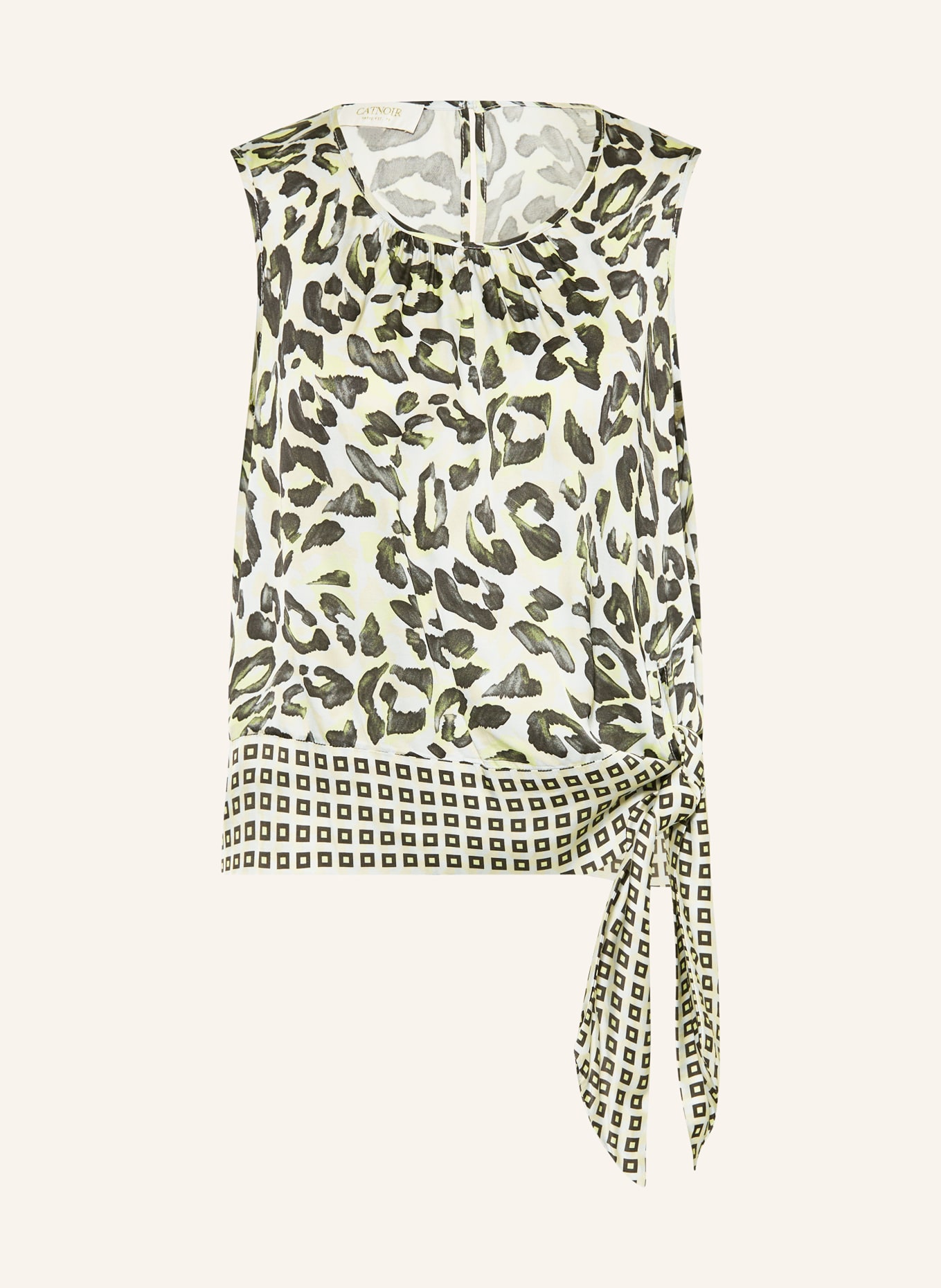 CATNOIR blouse top: BLUE GRAY / DARK GRAY / LIGHT GREEN