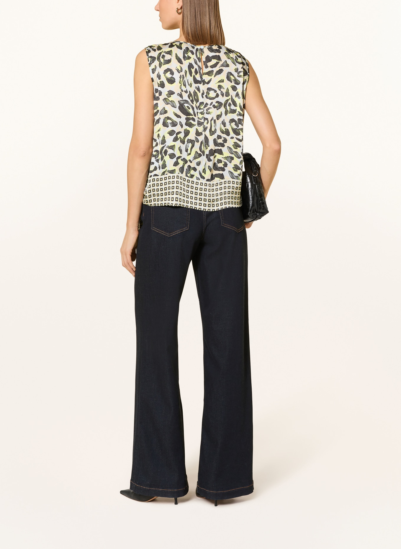 CATNOIR blouse top: BLUE GRAY / DARK GRAY / LIGHT GREEN