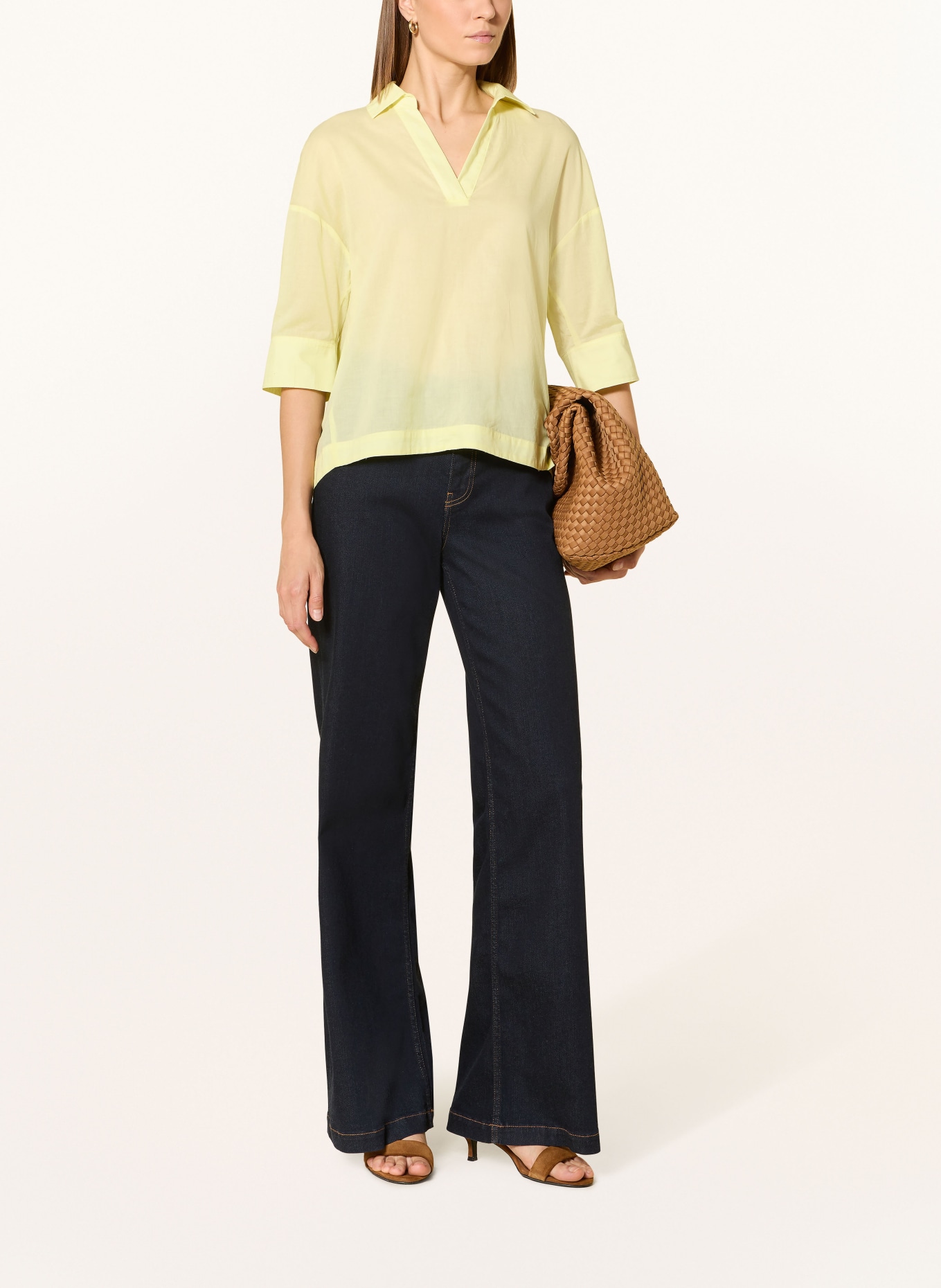 CATNOIR Blouse shirt with 3/4 sleeves: LIGHT YELLOW