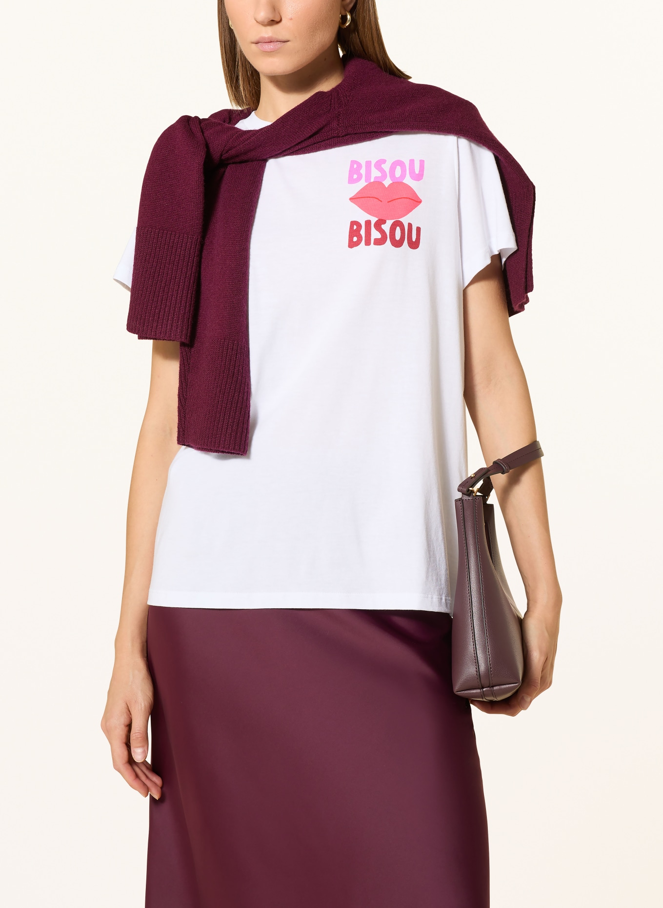 CATNOIR T-Shirt: WEISS / PINK / ROT