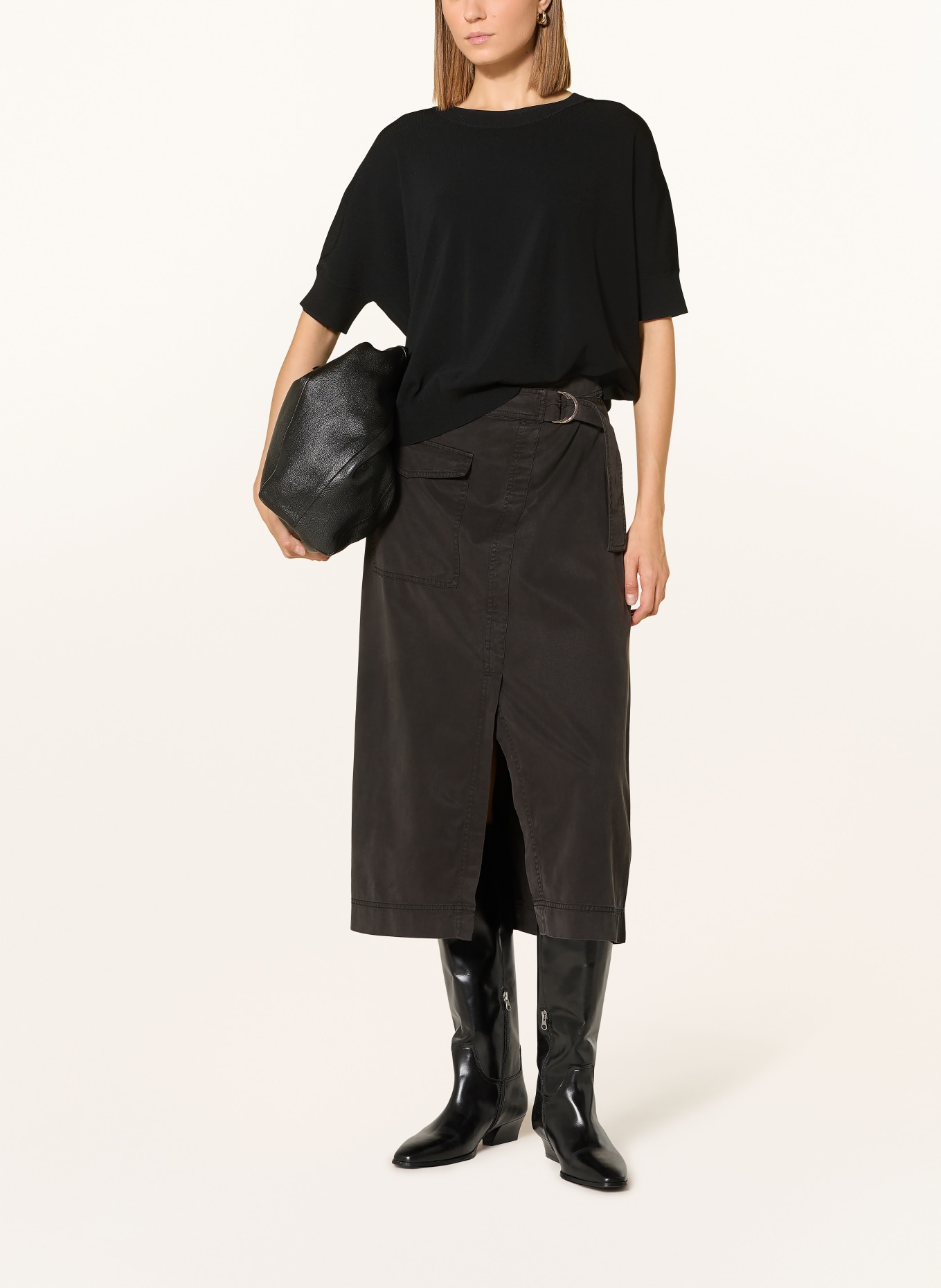 CATNOIR Strickshirt mit 3/4-Arm: SCHWARZ