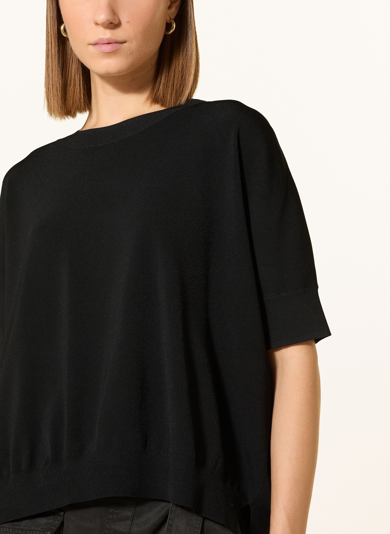 CATNOIR Strickshirt mit 3/4-Arm: SCHWARZ