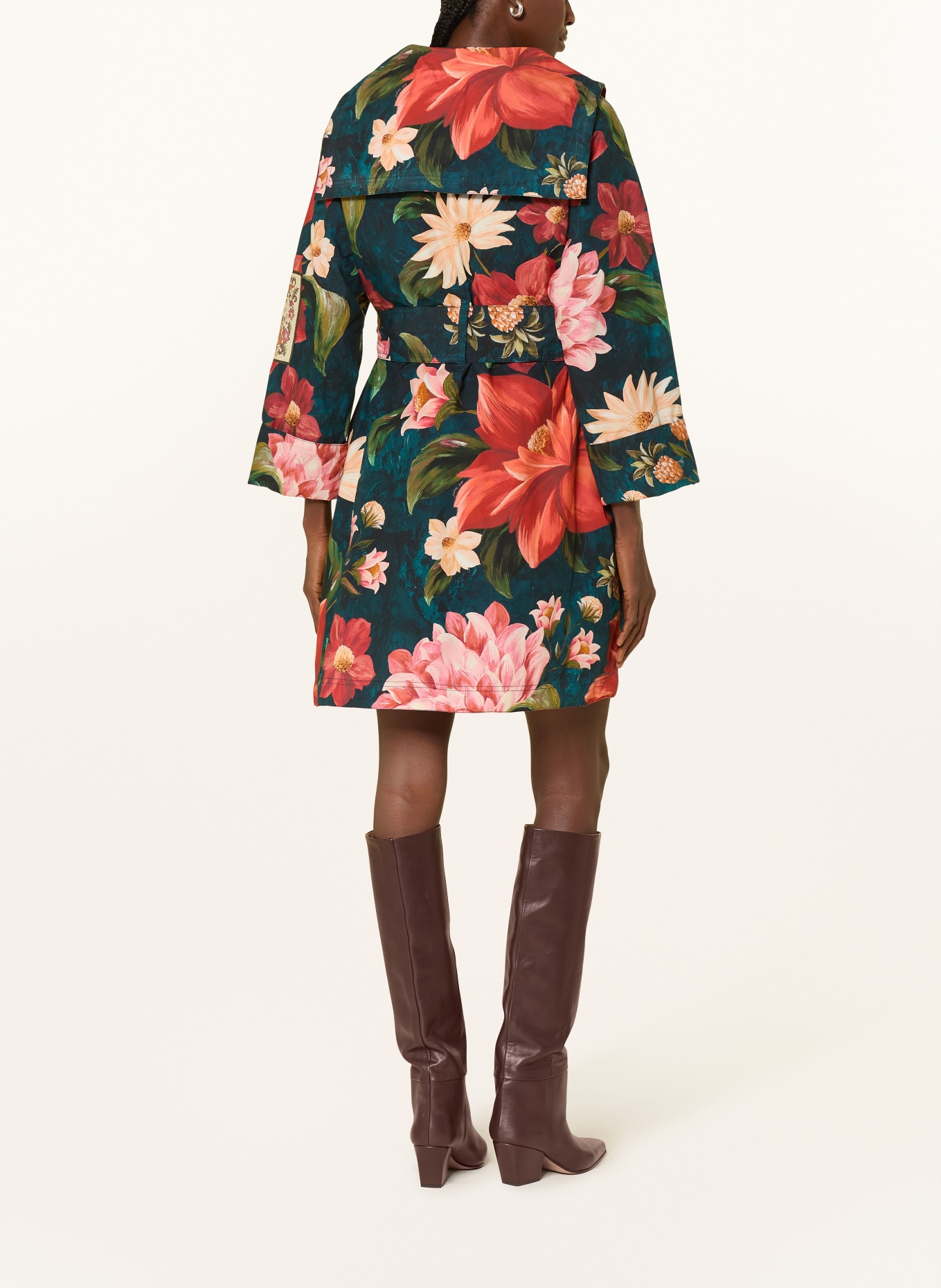 Barbour GARDENIA coat: TEAL / RED / DARK GREEN