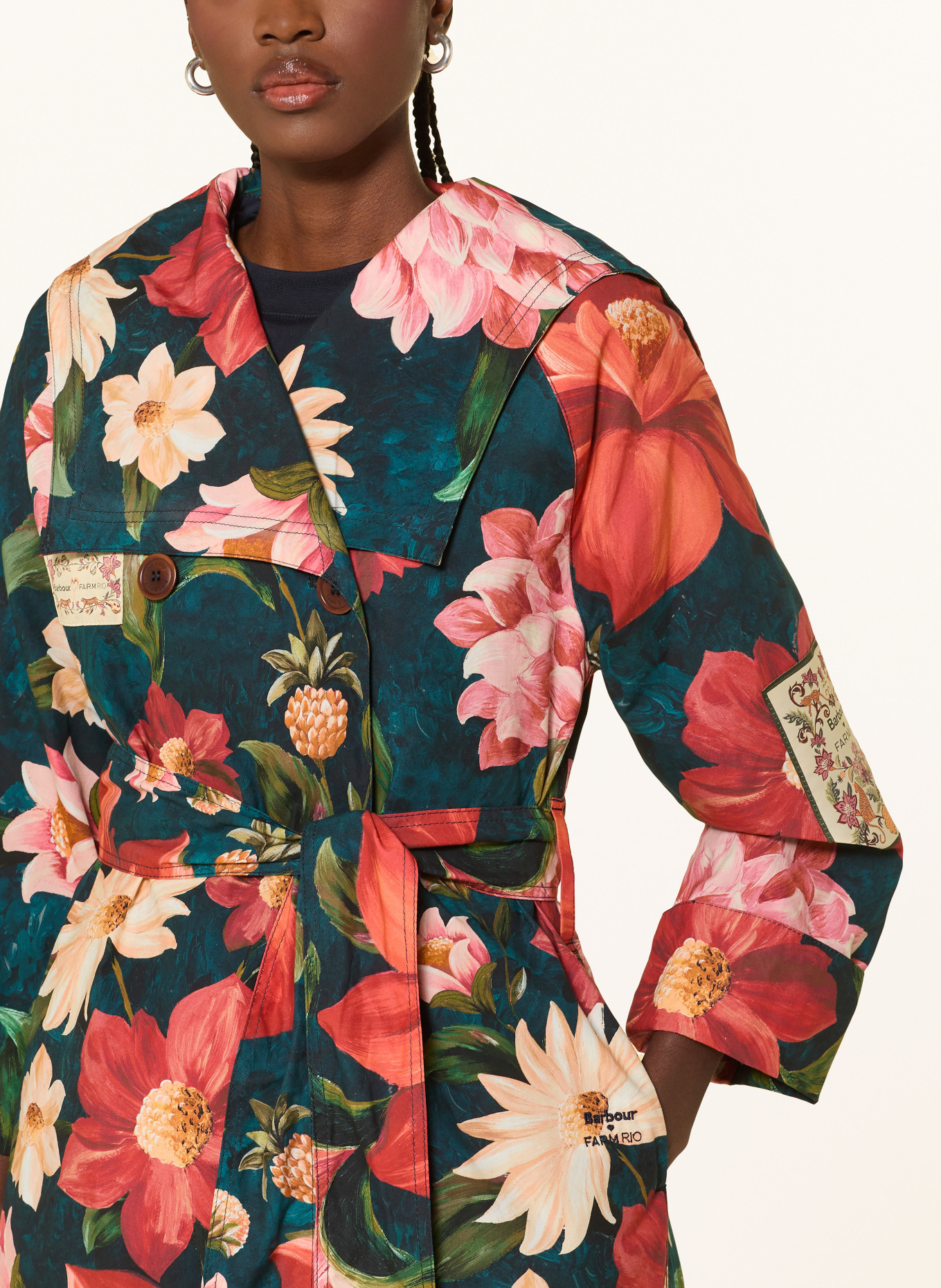 Barbour GARDENIA coat: TEAL / RED / DARK GREEN