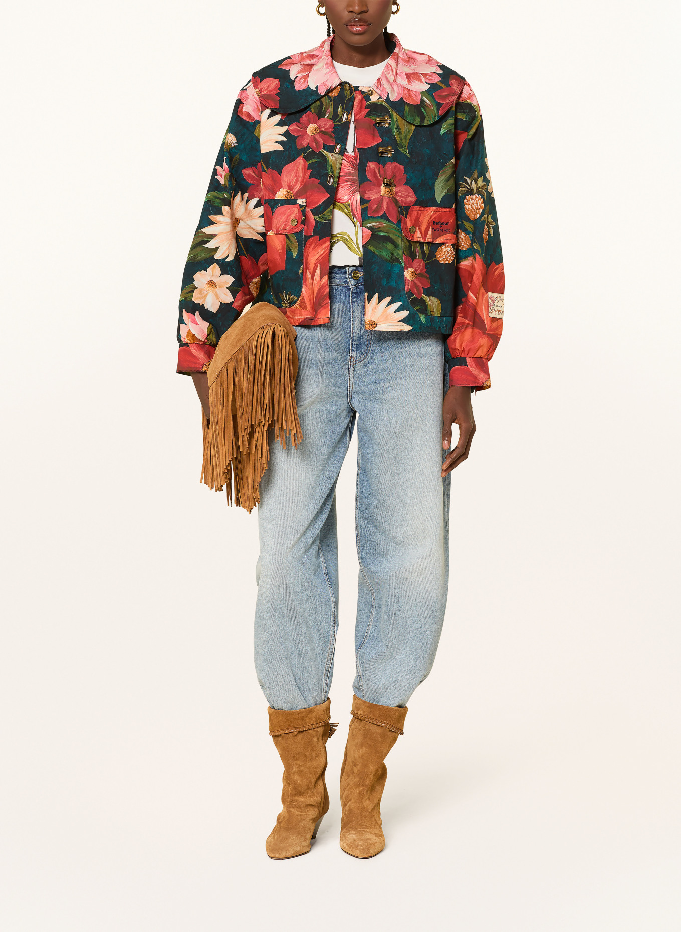 Barbour Jacket: TEAL / RED / GREEN