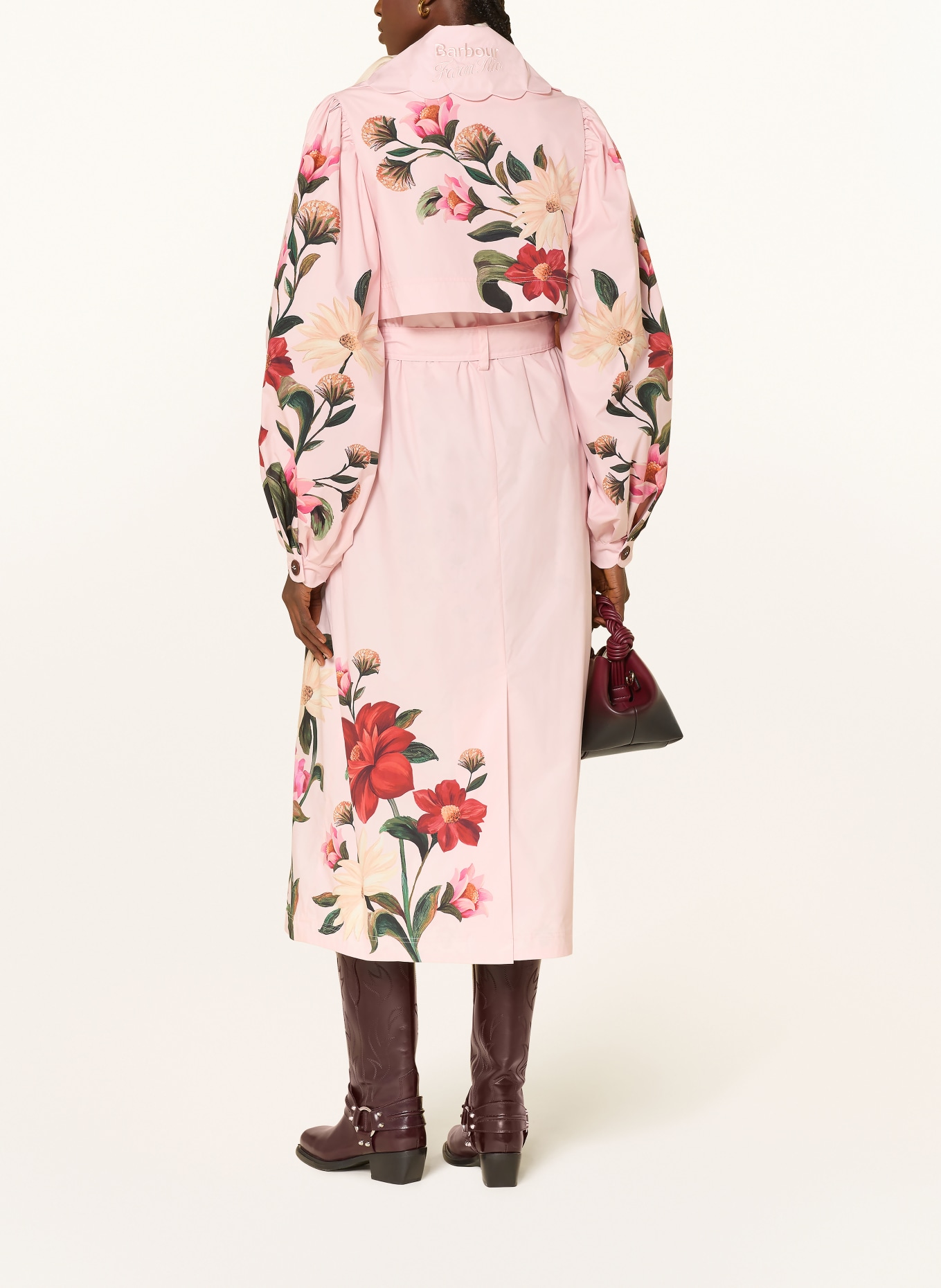 Barbour Coat BROMELIA: PINK / RED / DARK GREEN