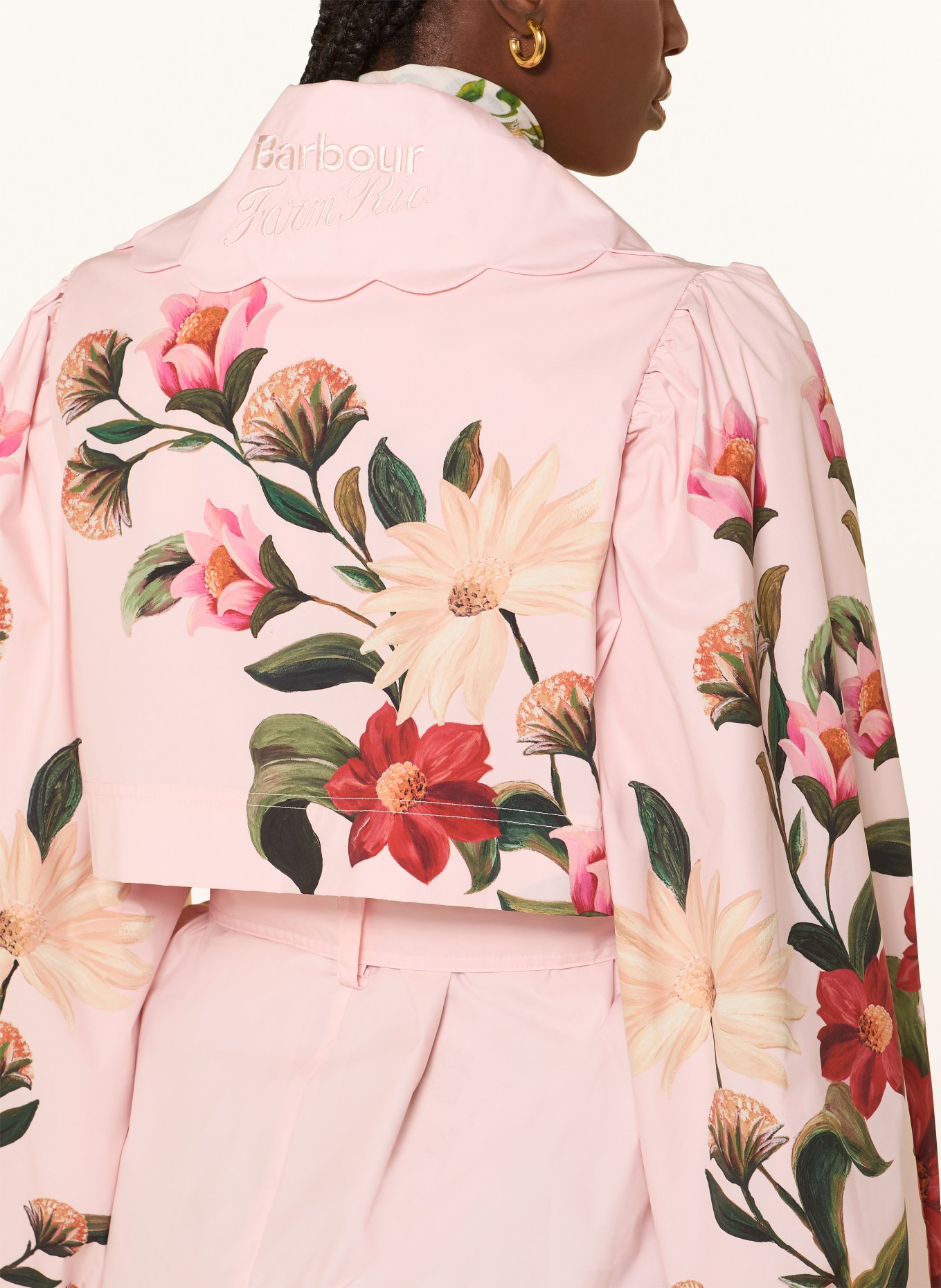 Barbour Coat BROMELIA: PINK / RED / DARK GREEN