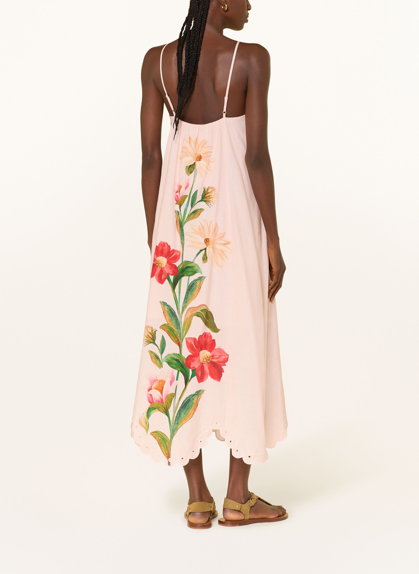 Barbour Jurk van linnen: ROSE CLAIR / ROOD / GROEN